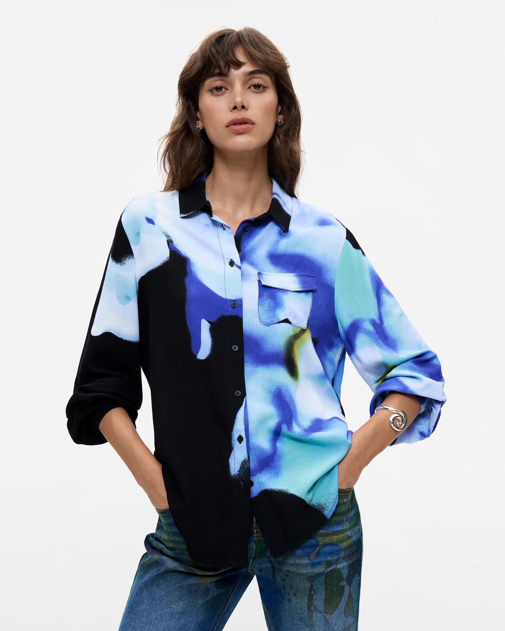 Imagen 0 de Camisa de mujer estampada lacroix Azul