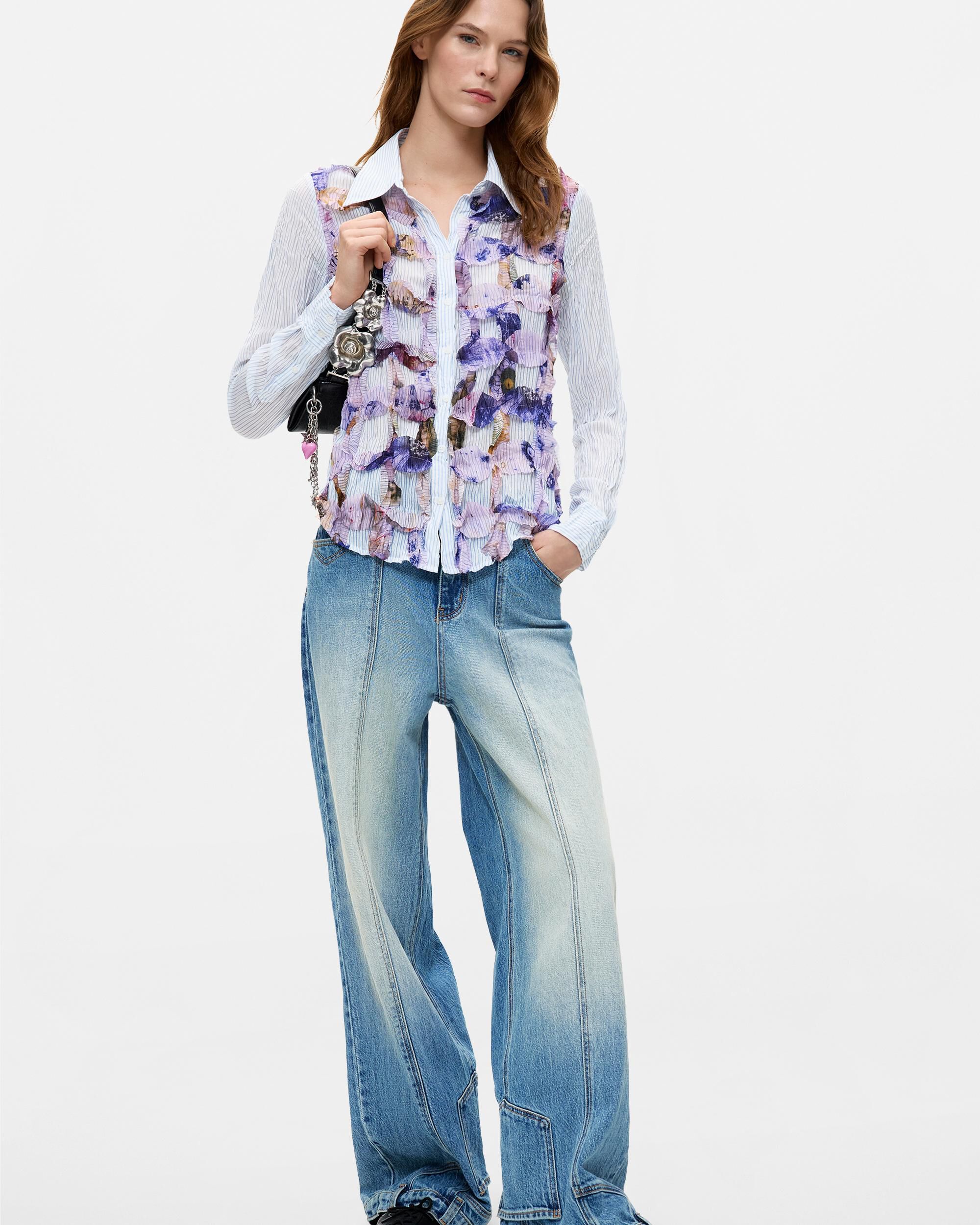 Camisa de mujer estampada manga larga - Desigual - Azul Azul-2