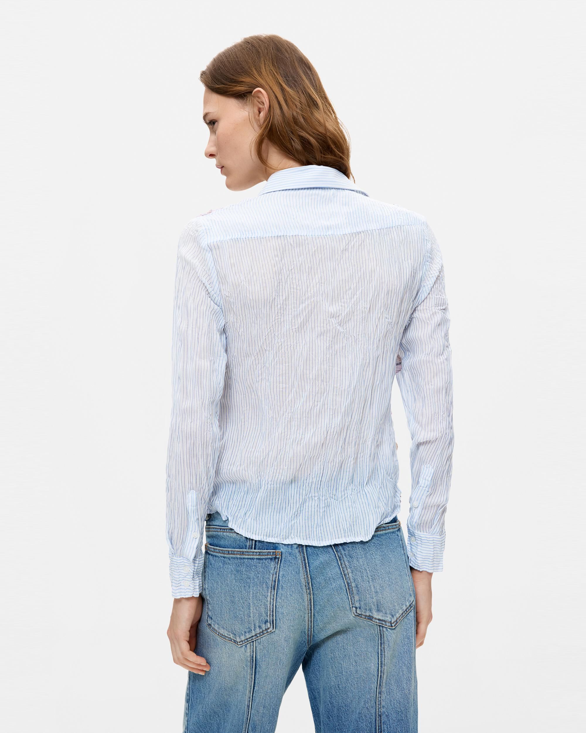 Camisa de mujer estampada manga larga - Desigual - Azul Azul-3