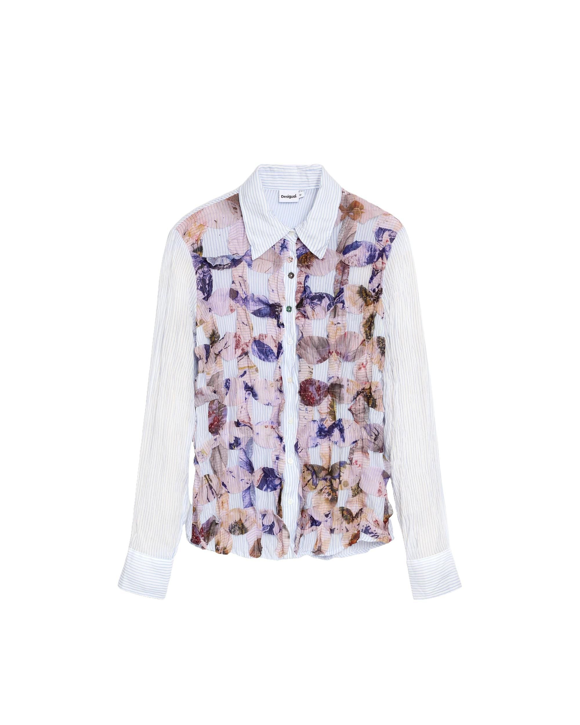 Camisa de mujer estampada manga larga - Desigual - Azul Azul-4