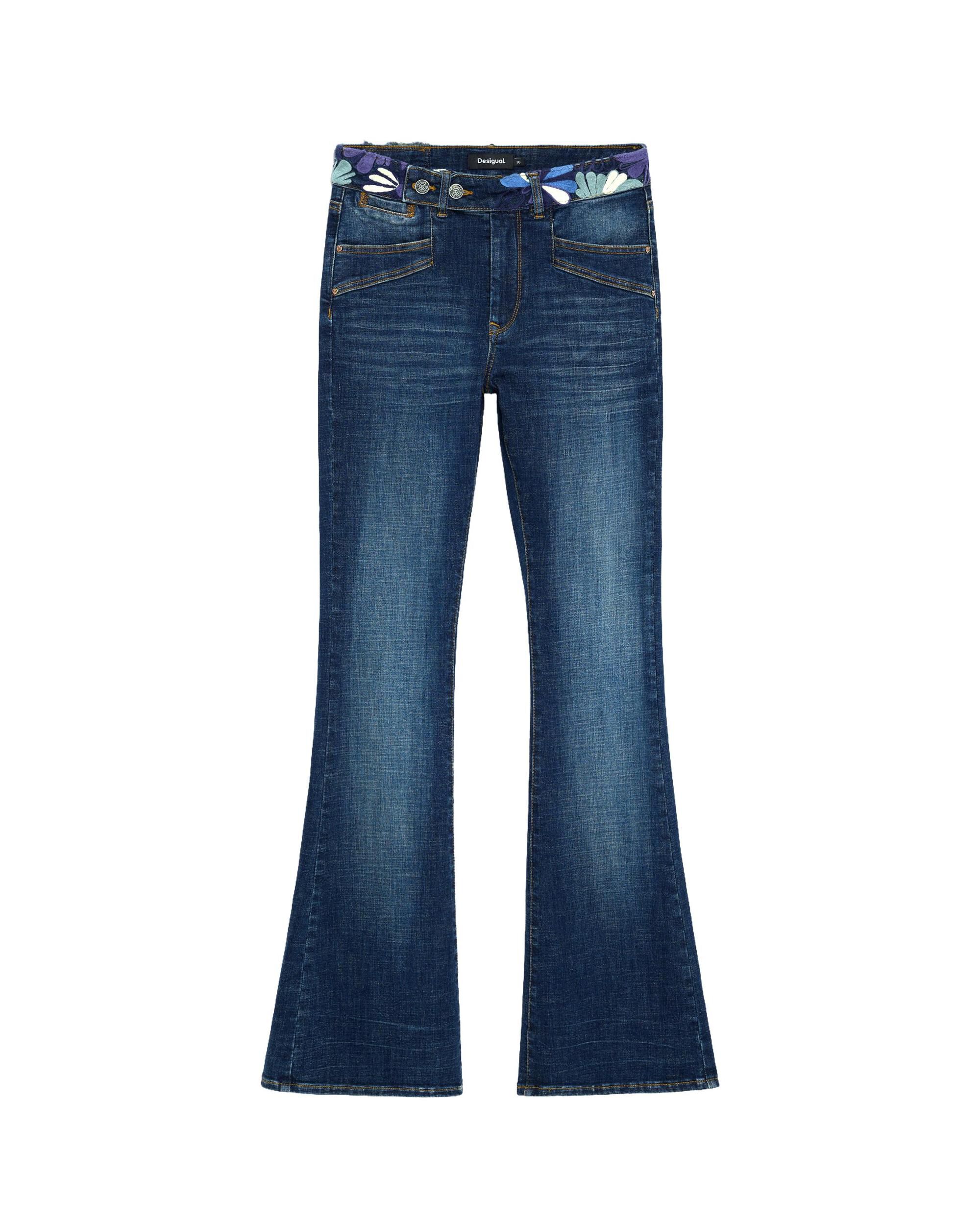 Pantalón de mujer vaquero flare - Desigual - Azul Azul-4