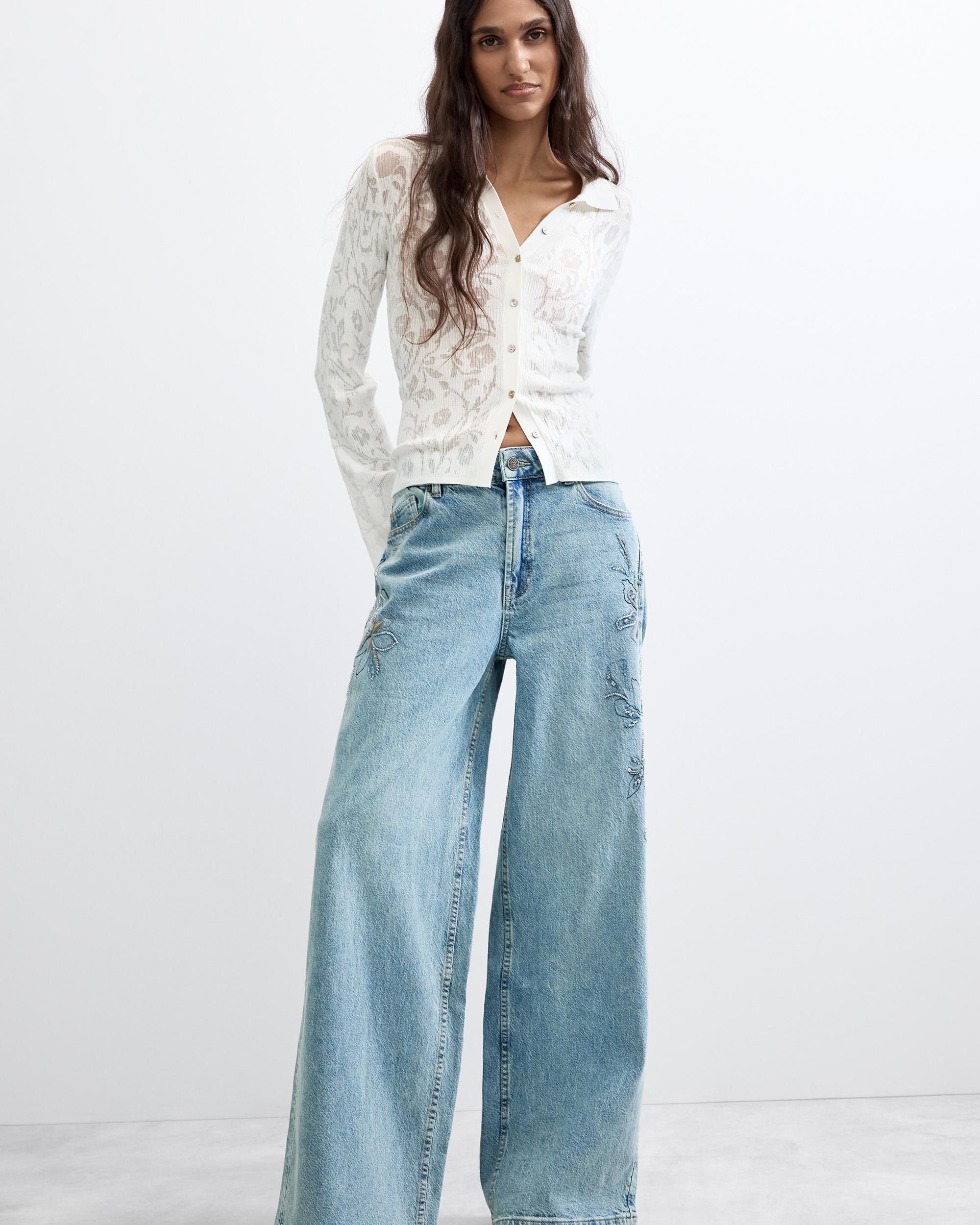 Desigual - Pantalón de mujer vaquero wide leg.