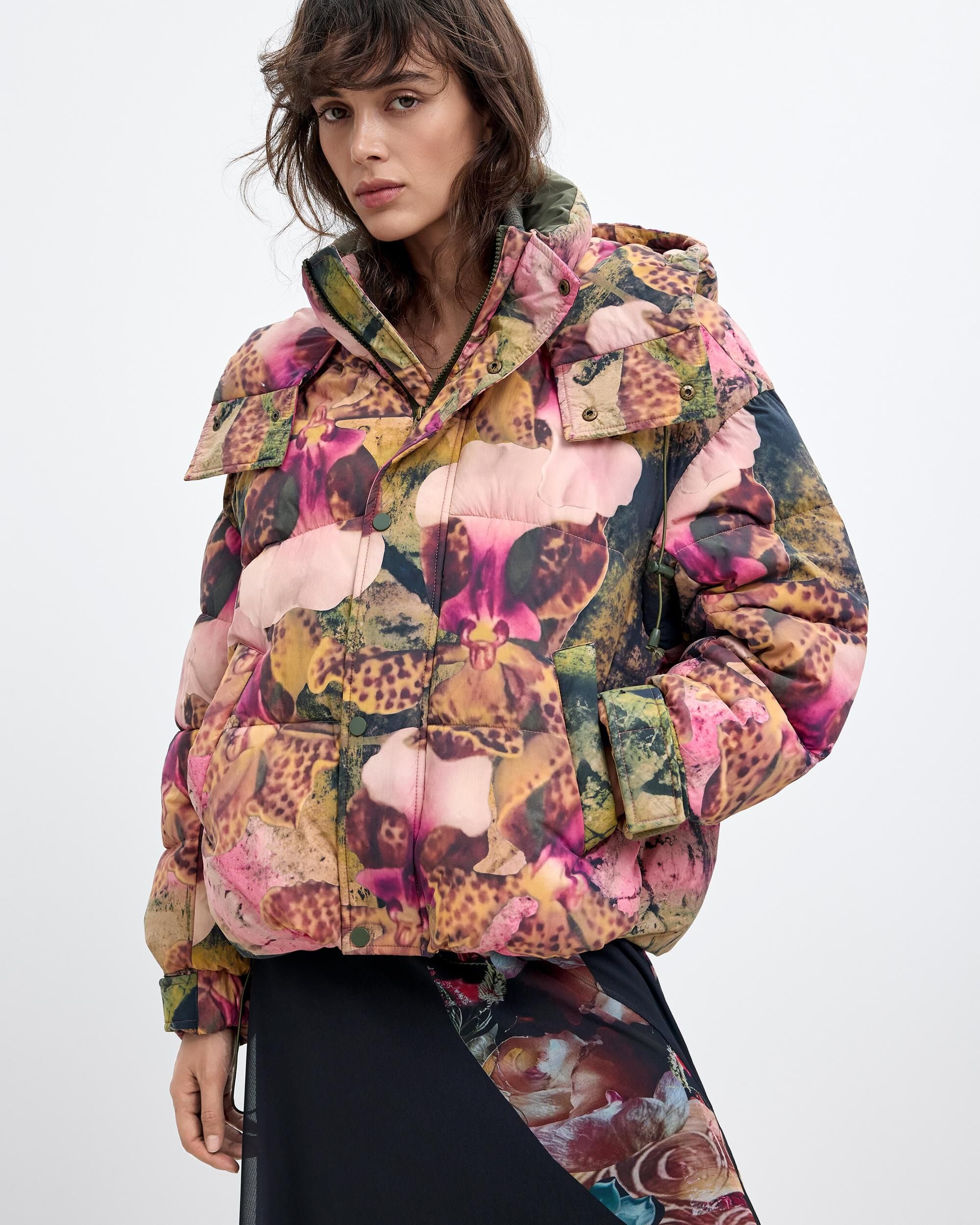 Abrigo de mujer acolchado capucha m c lacroix - Desigual - Rosa Rosa-1