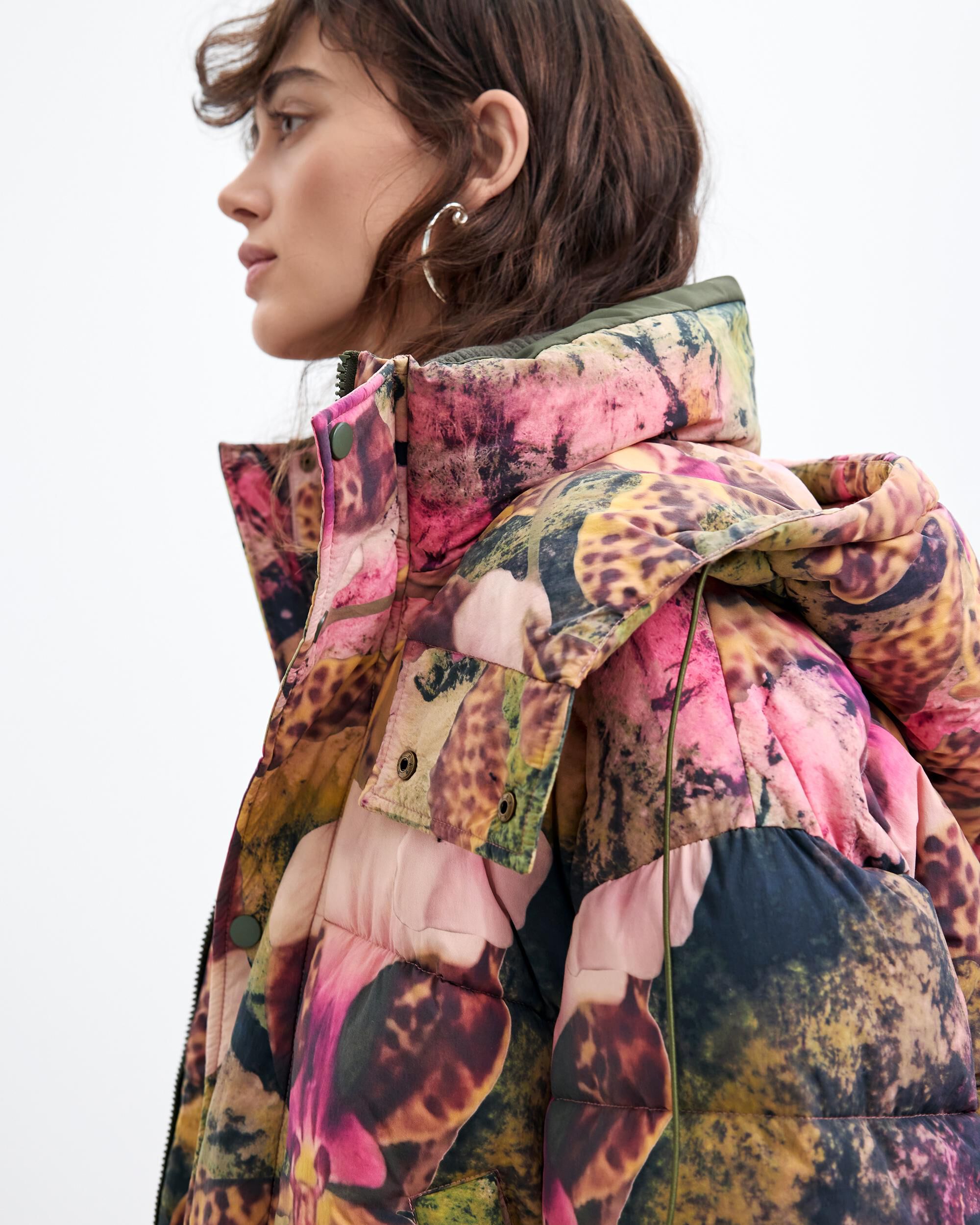 Abrigo de mujer acolchado capucha m c lacroix - Desigual - Rosa Rosa-3