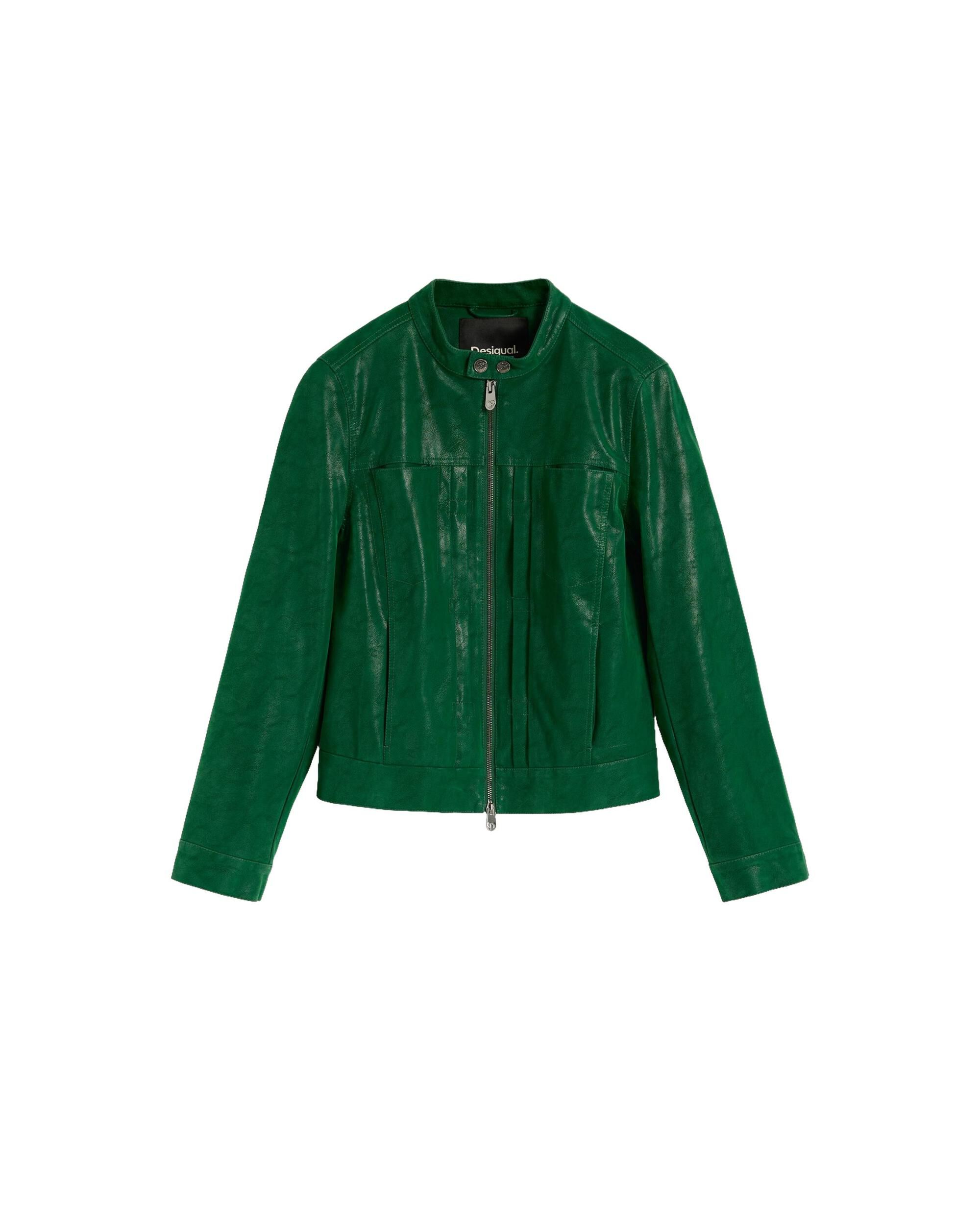 Cazadora de mujer efecto piel corta - Desigual - Verde Verde-4