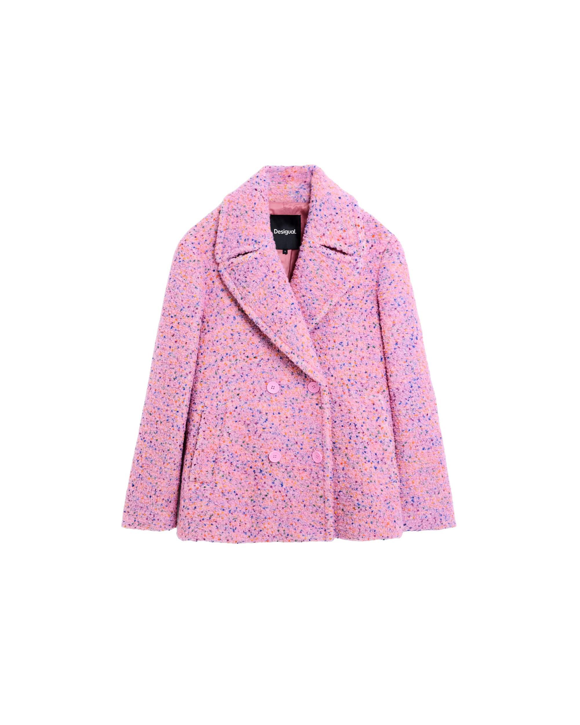 Abrigo de mujer corto lana - Desigual - Rosa Rosa-5
