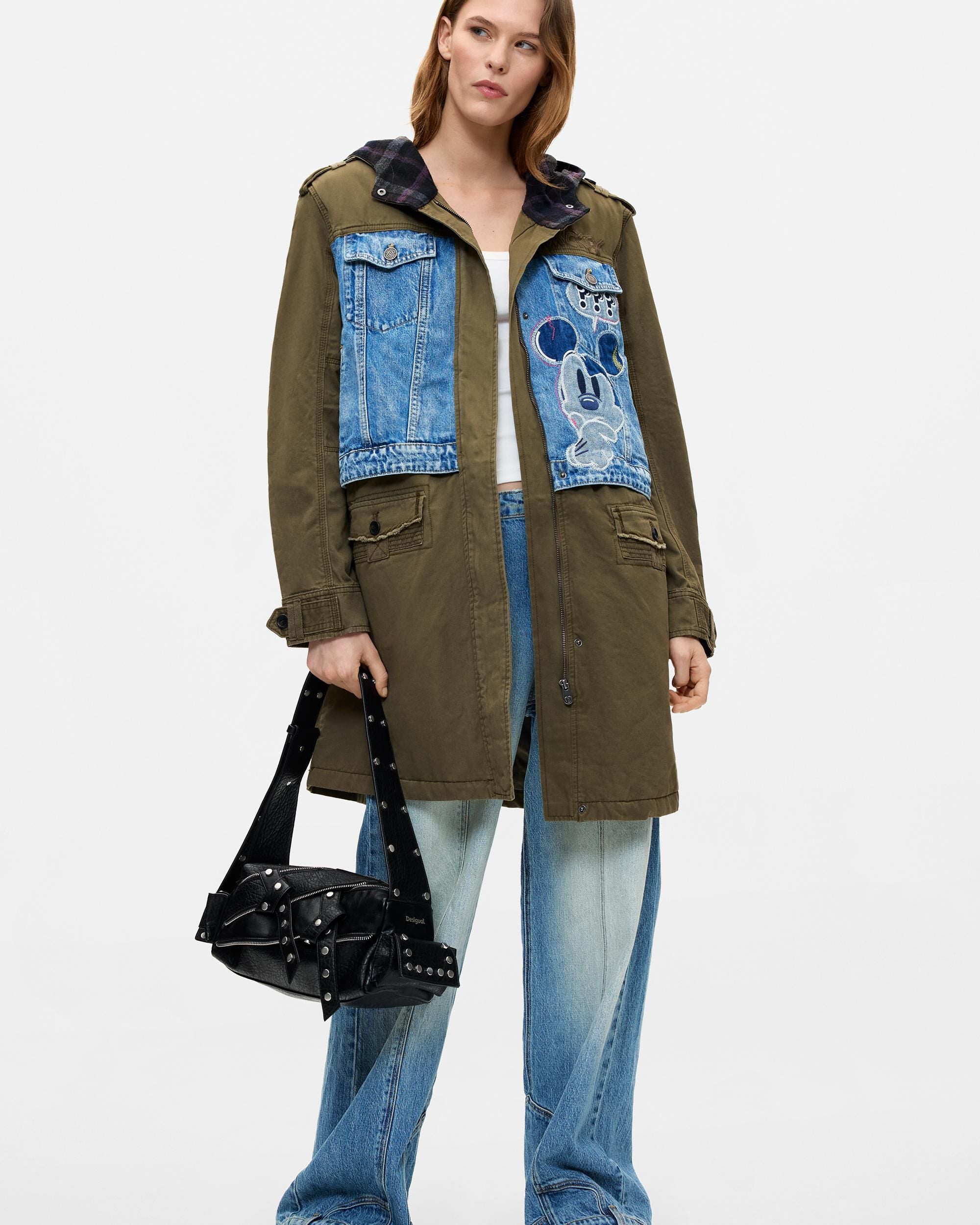 Abrigo de mujer parka disney™ 100% algodón - Desigual - Verde Verde-1
