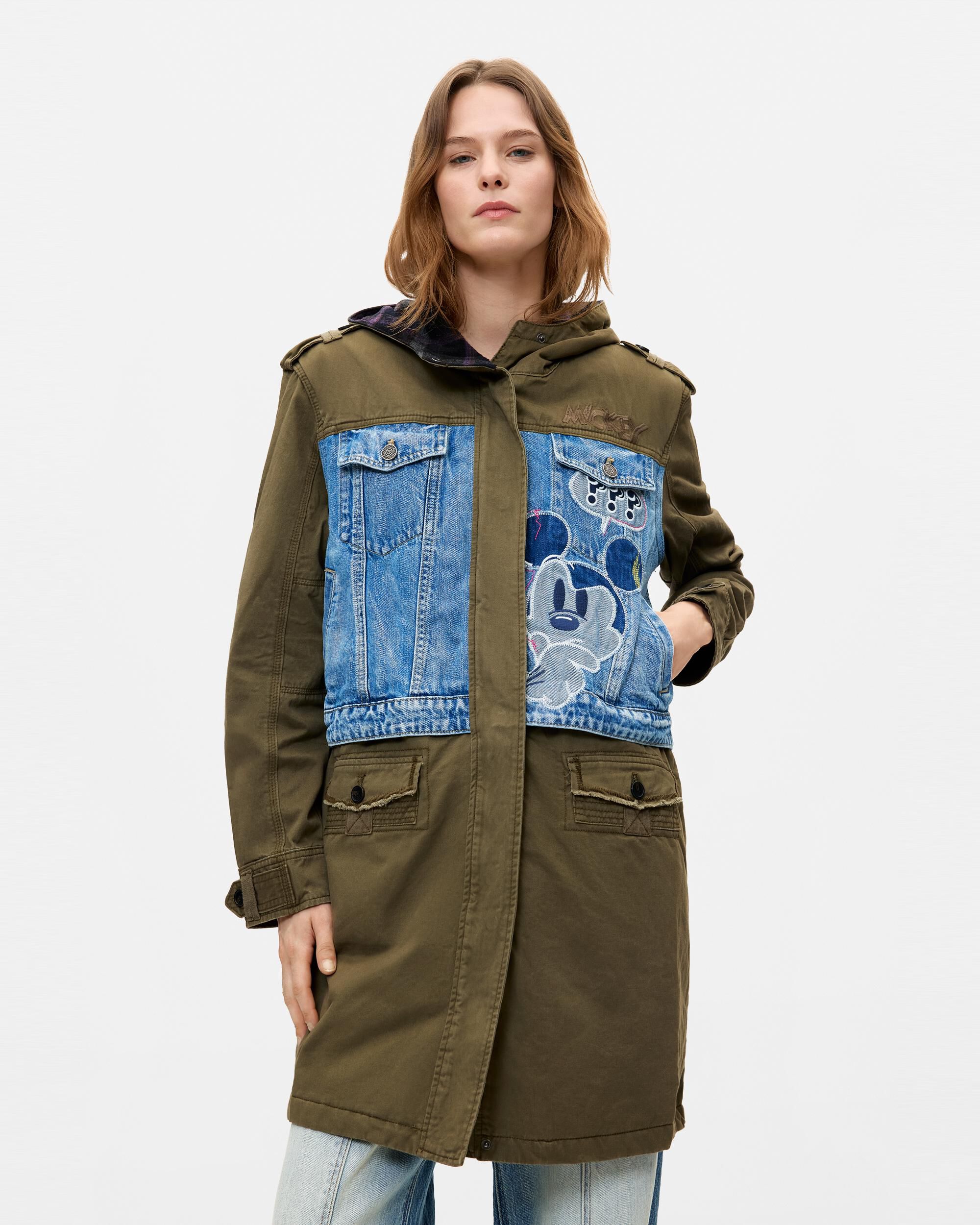 Abrigo de mujer parka disney™ 100% algodón - Desigual - Verde Verde-2