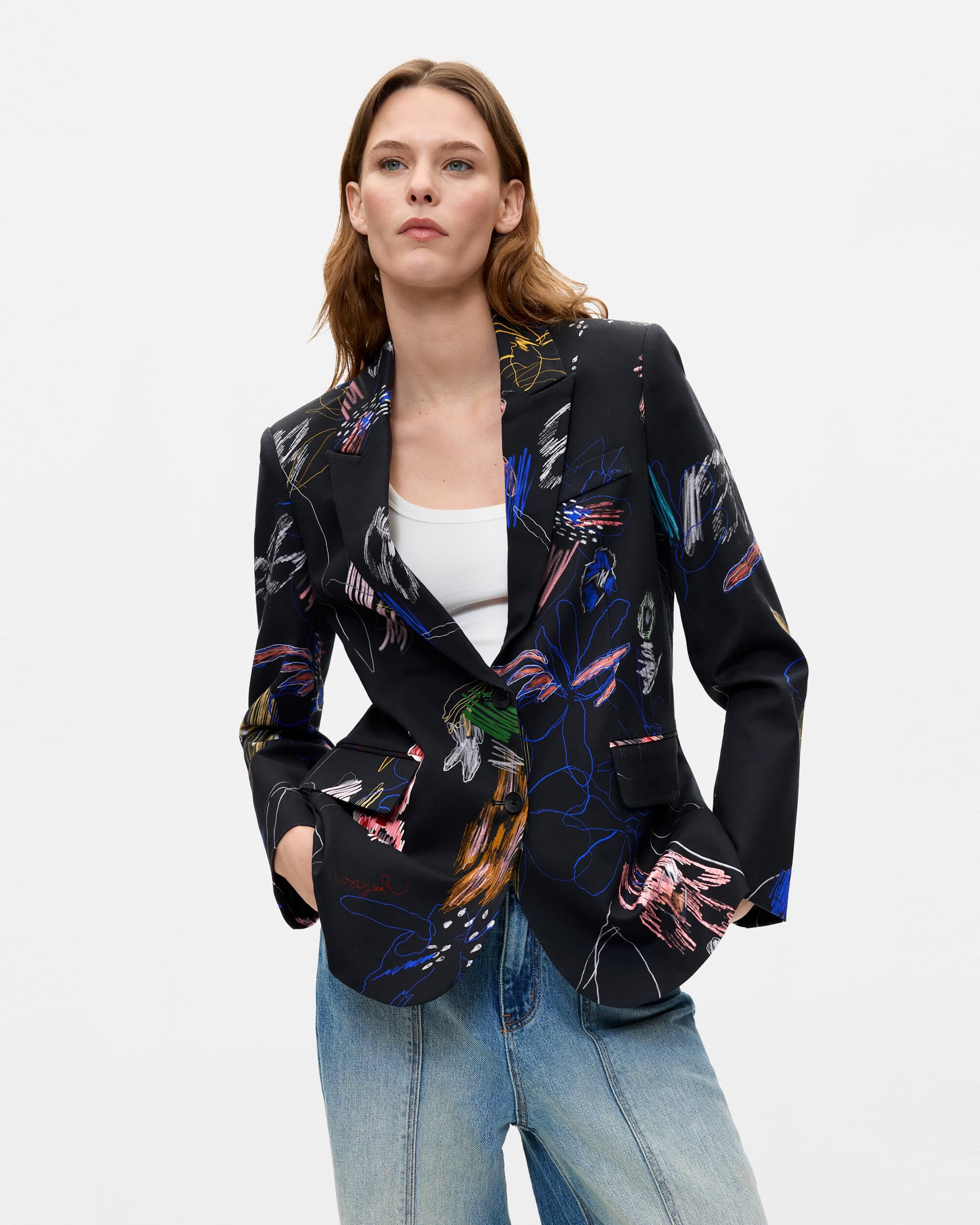 Americana de mujer estampado floral - Desigual - Negro Negro-2