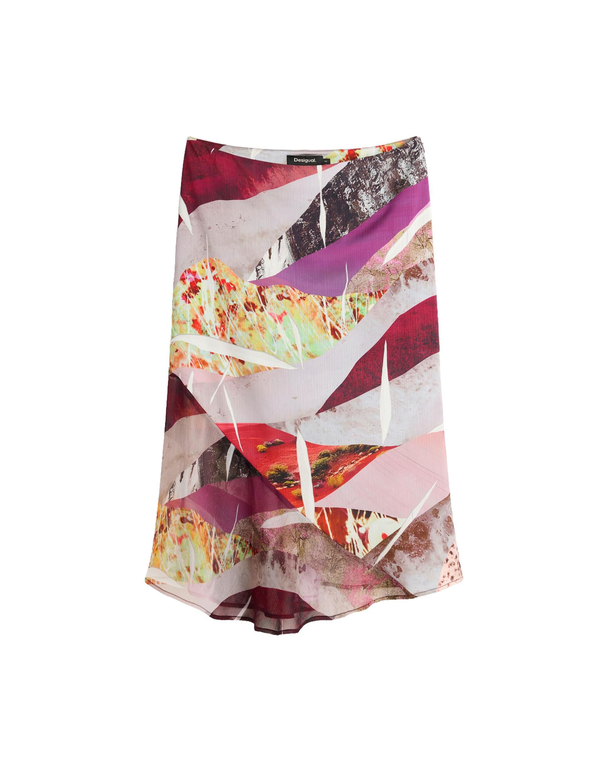 Falda estampada asimétrica - Desigual - Negro Negro-4