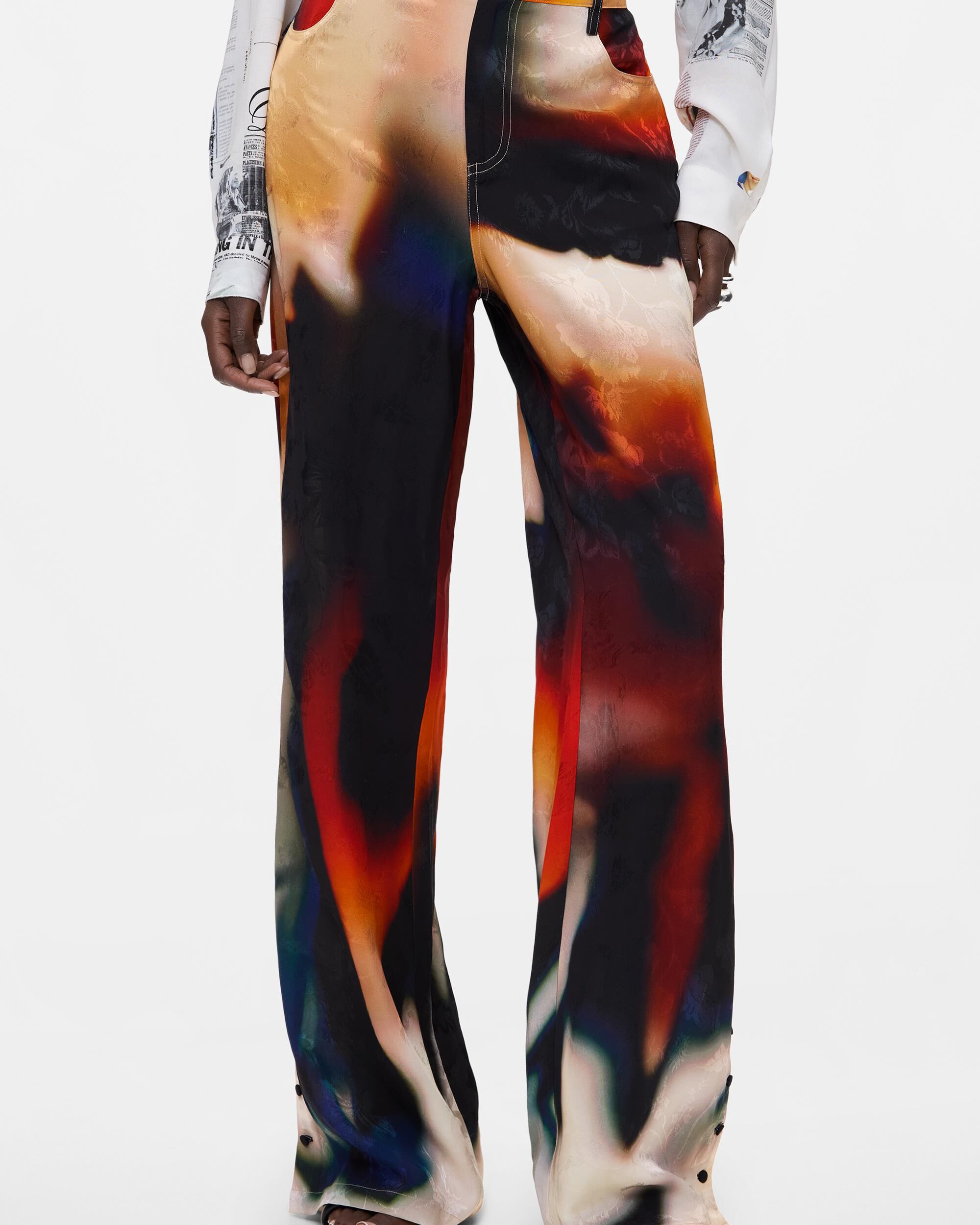 Pantalón de mujer estampado largo - Desigual - Negro Negro-2