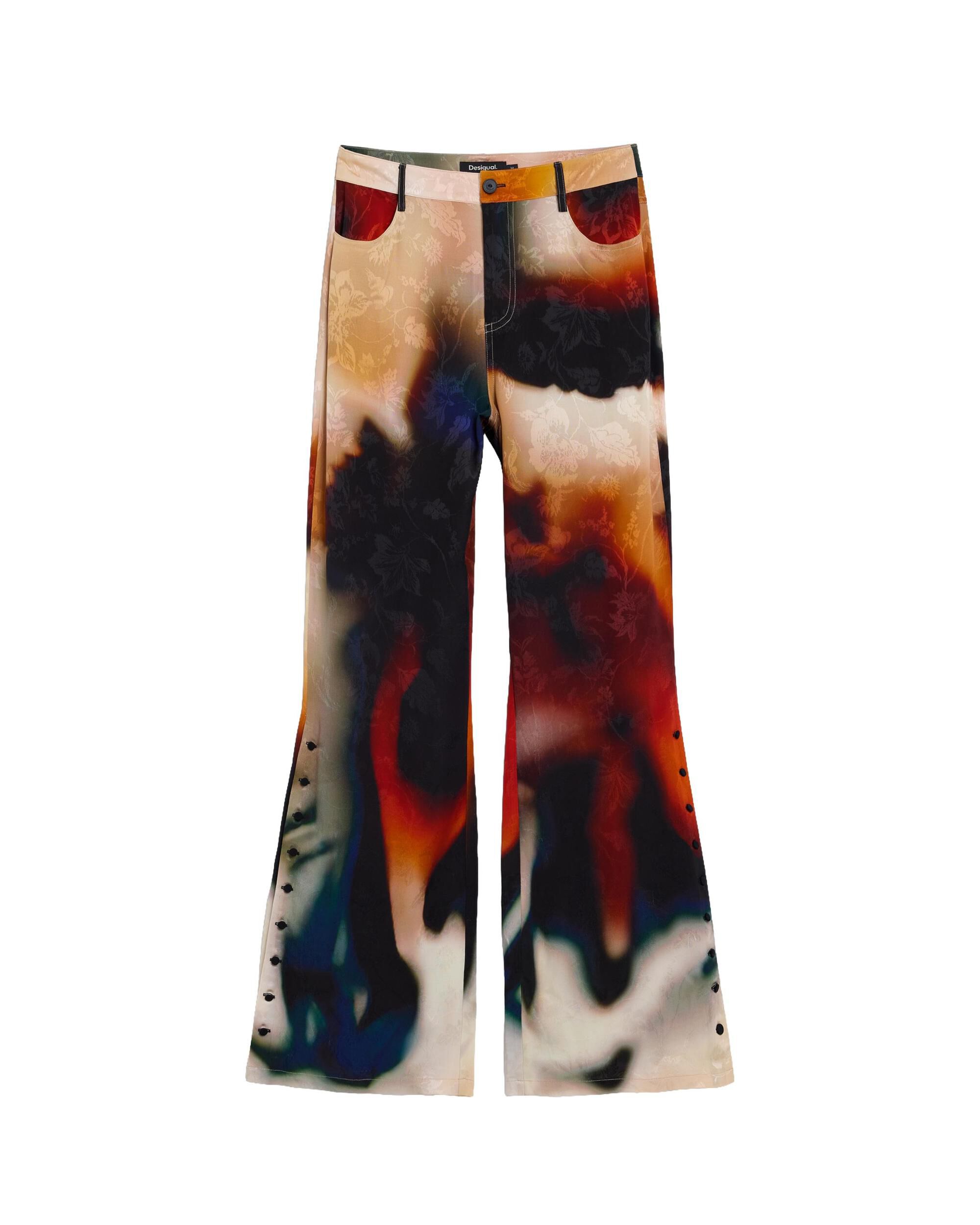 Pantalón de mujer estampado largo - Desigual - Negro Negro-5