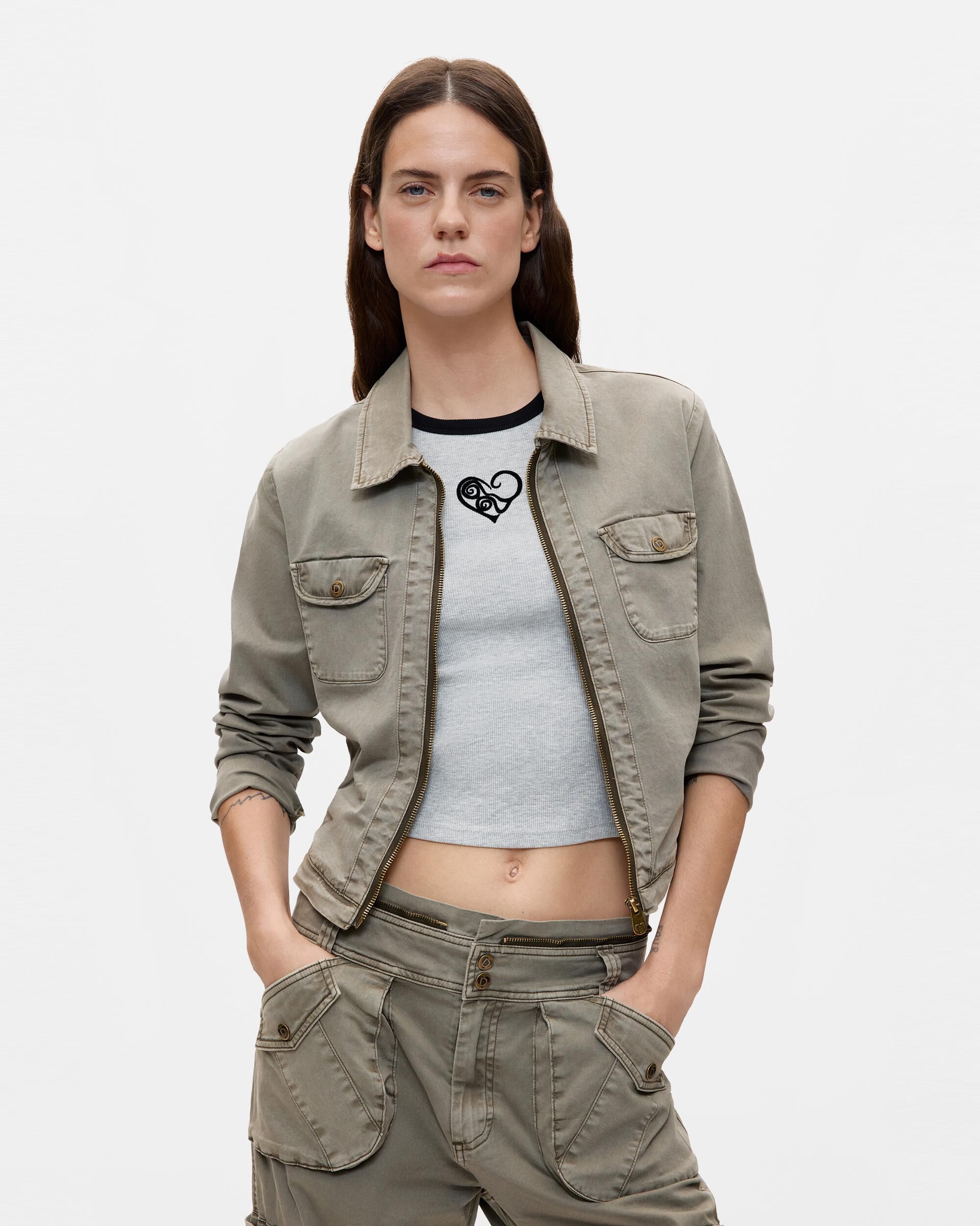 Mono de mujer desmontable cargo - Desigual - Verde Verde-2