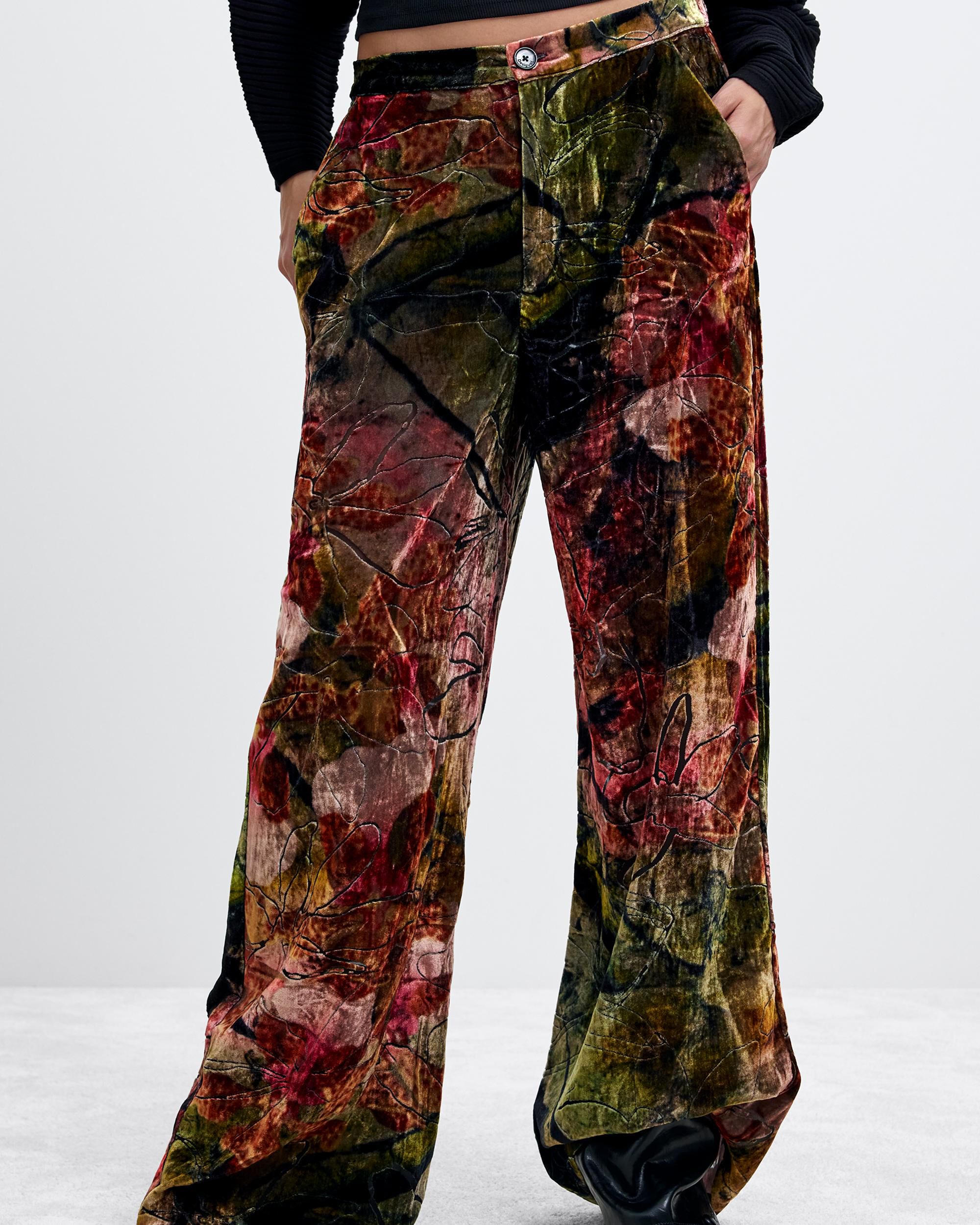 Pantalón de mujer velvet largo m c lacroix - Desigual - Rosa Rosa-2
