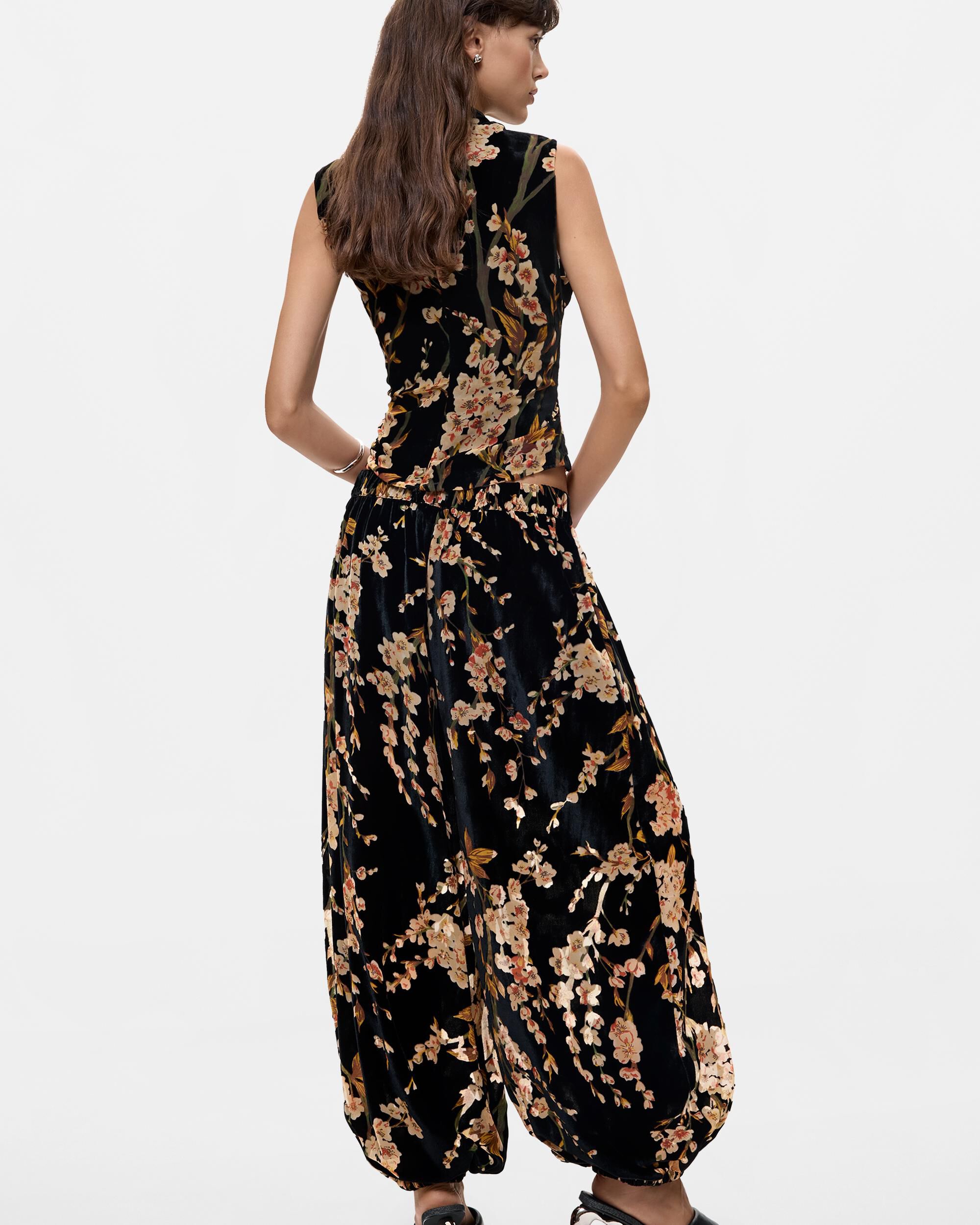Pantalón de mujer estampado largo - Desigual - Negro Negro-3