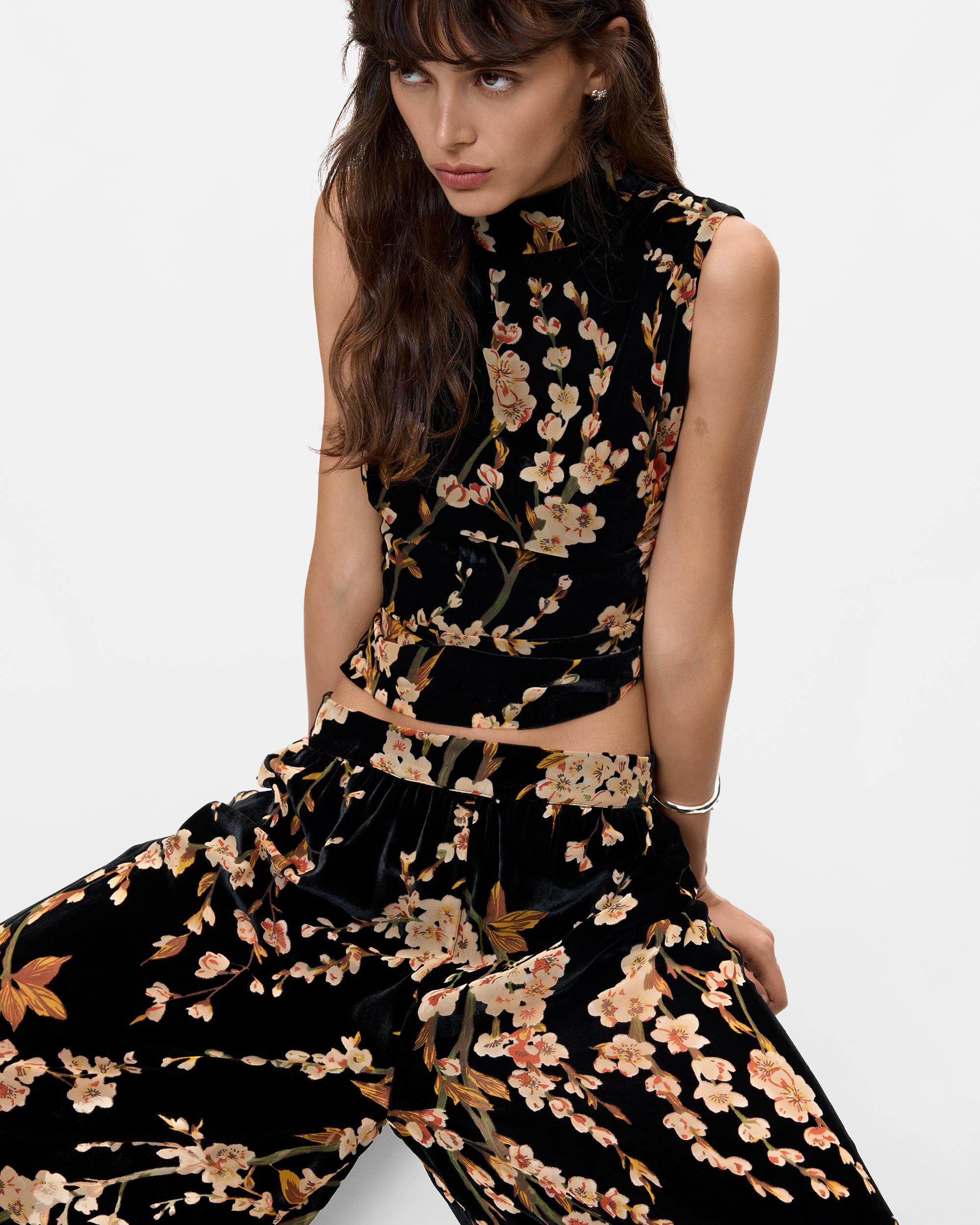 Pantalón de mujer estampado largo - Desigual - Negro Negro-4