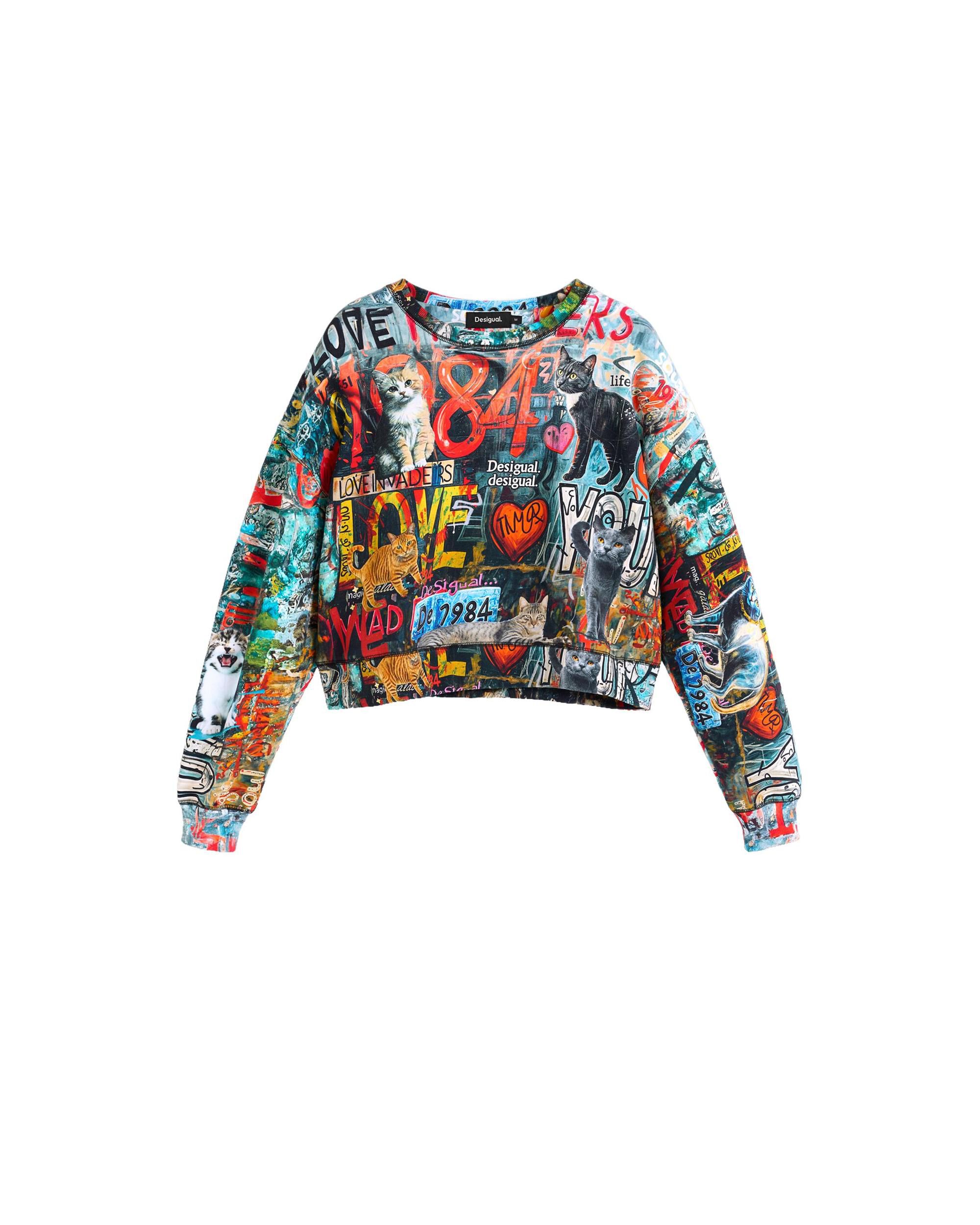 Sudadera de mujer estampada 100% algodón - Desigual - Negro Negro-5