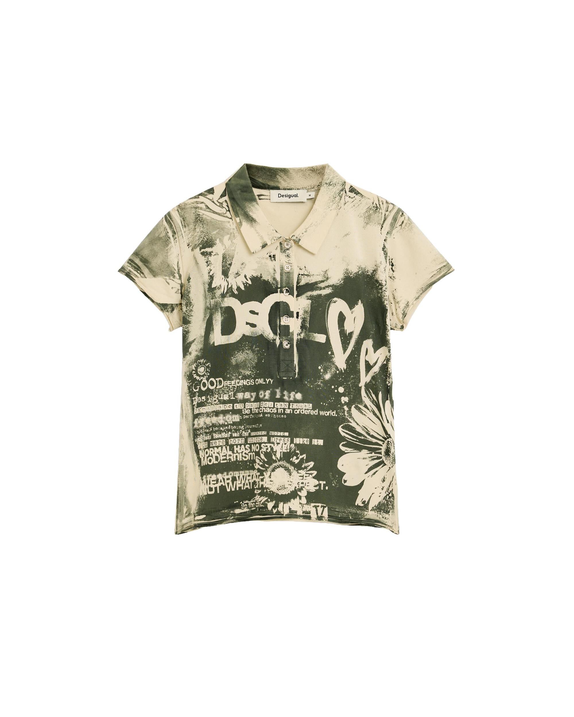 Camiseta de mujer polo estampada - Desigual - Negro Negro-4
