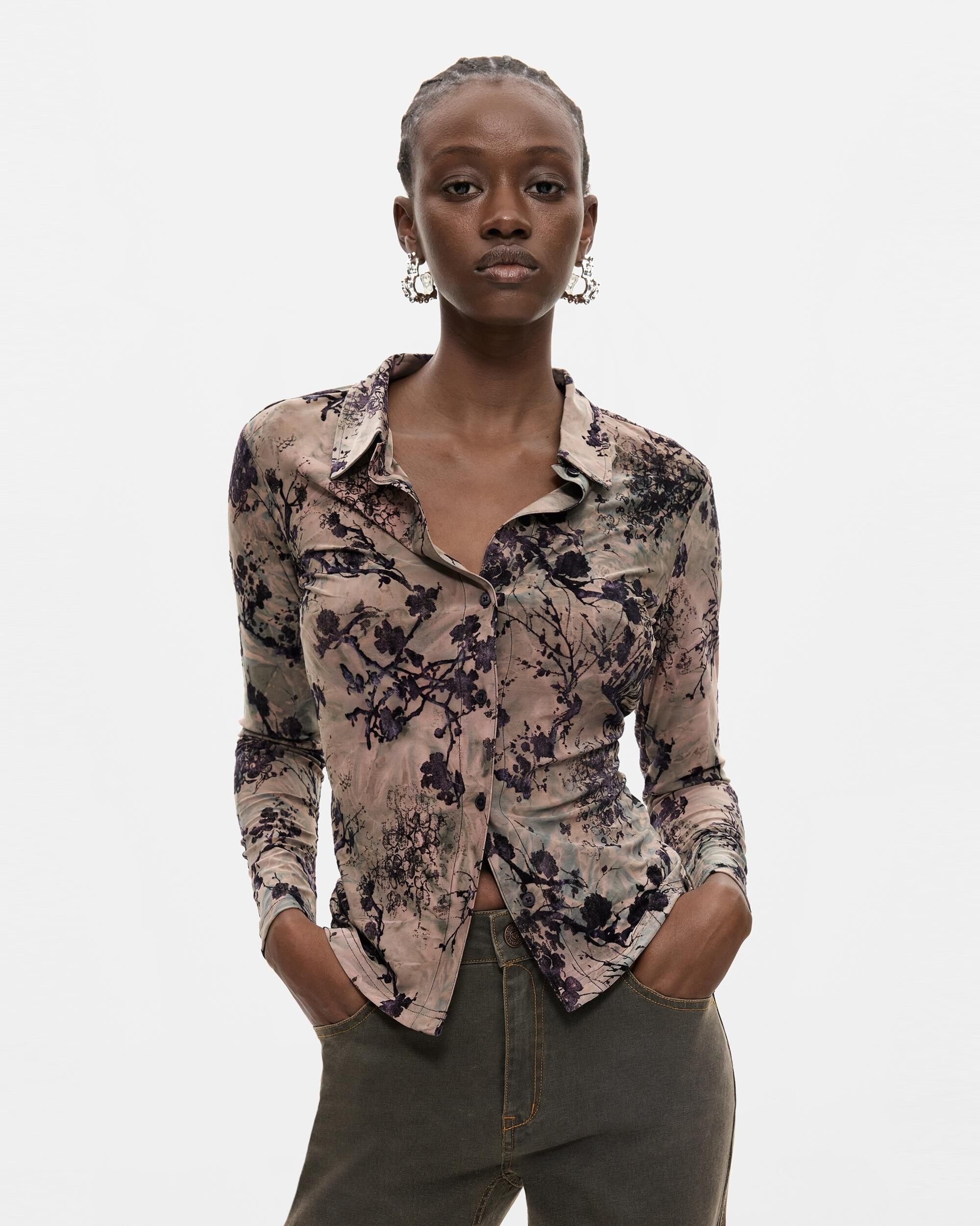 Desigual - Camiseta estampada manga larga.