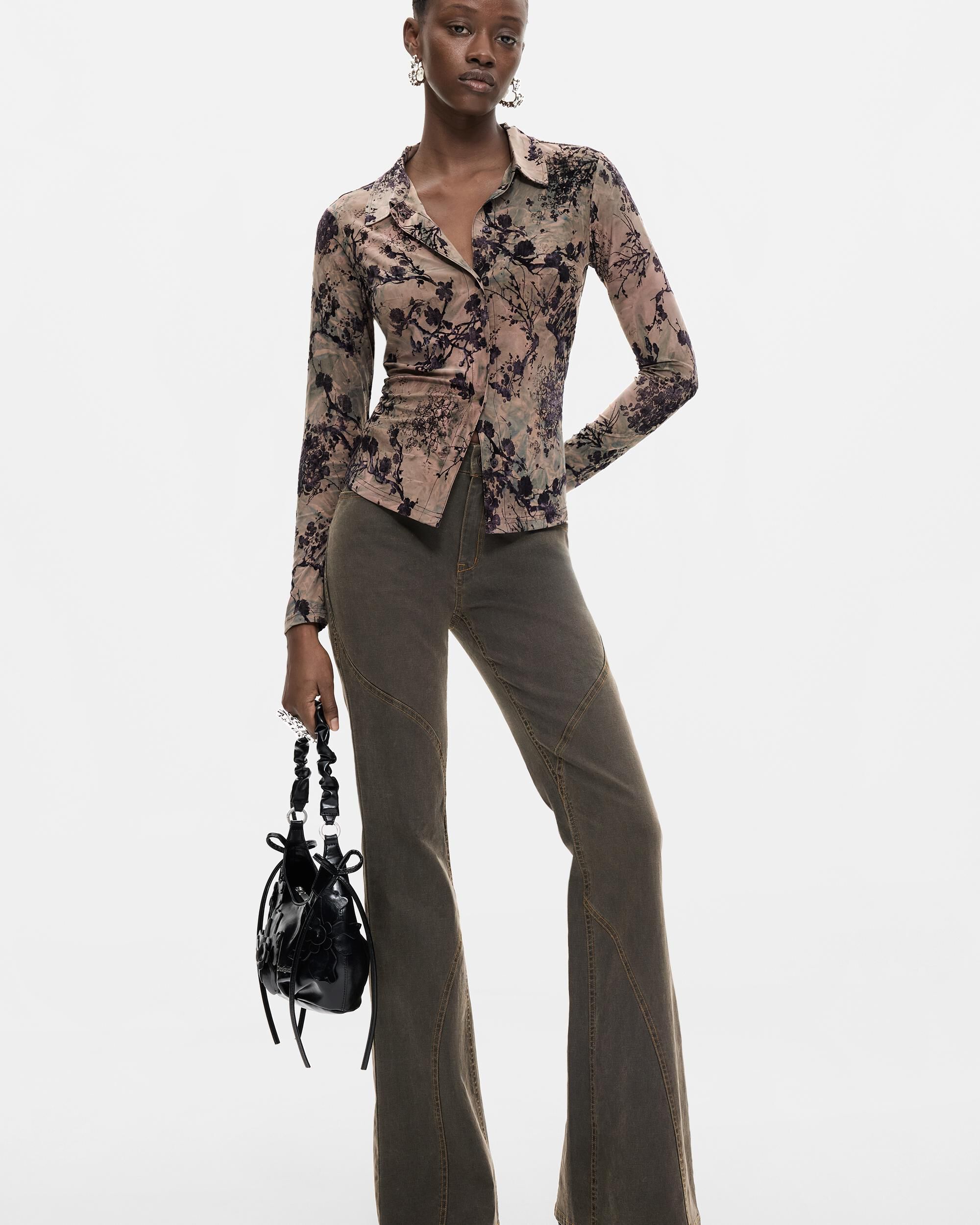 Camisa flocada - Desigual - Negro Negro-2