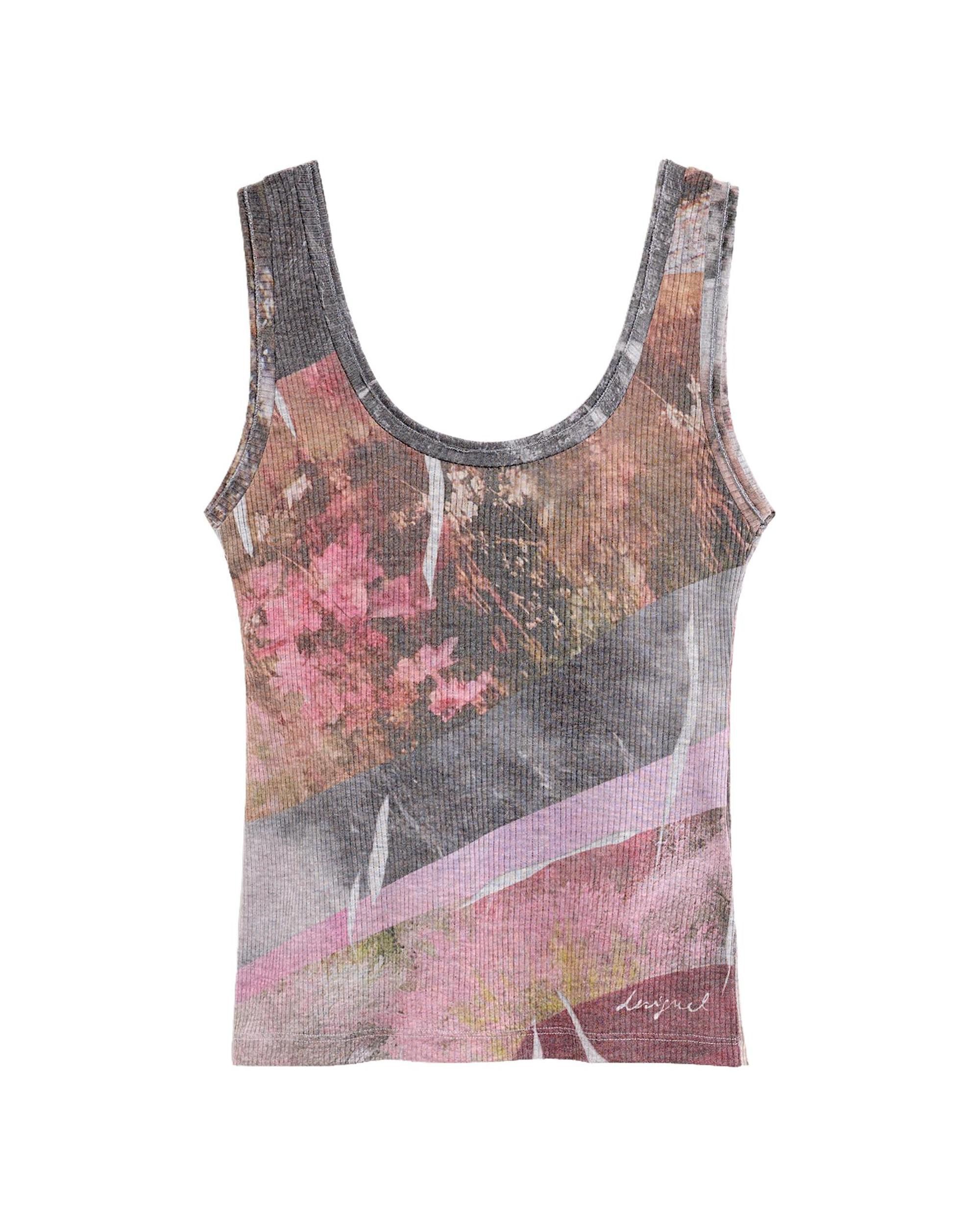 Top de mujer tirantes punto - Desigual - Gris Gris-4