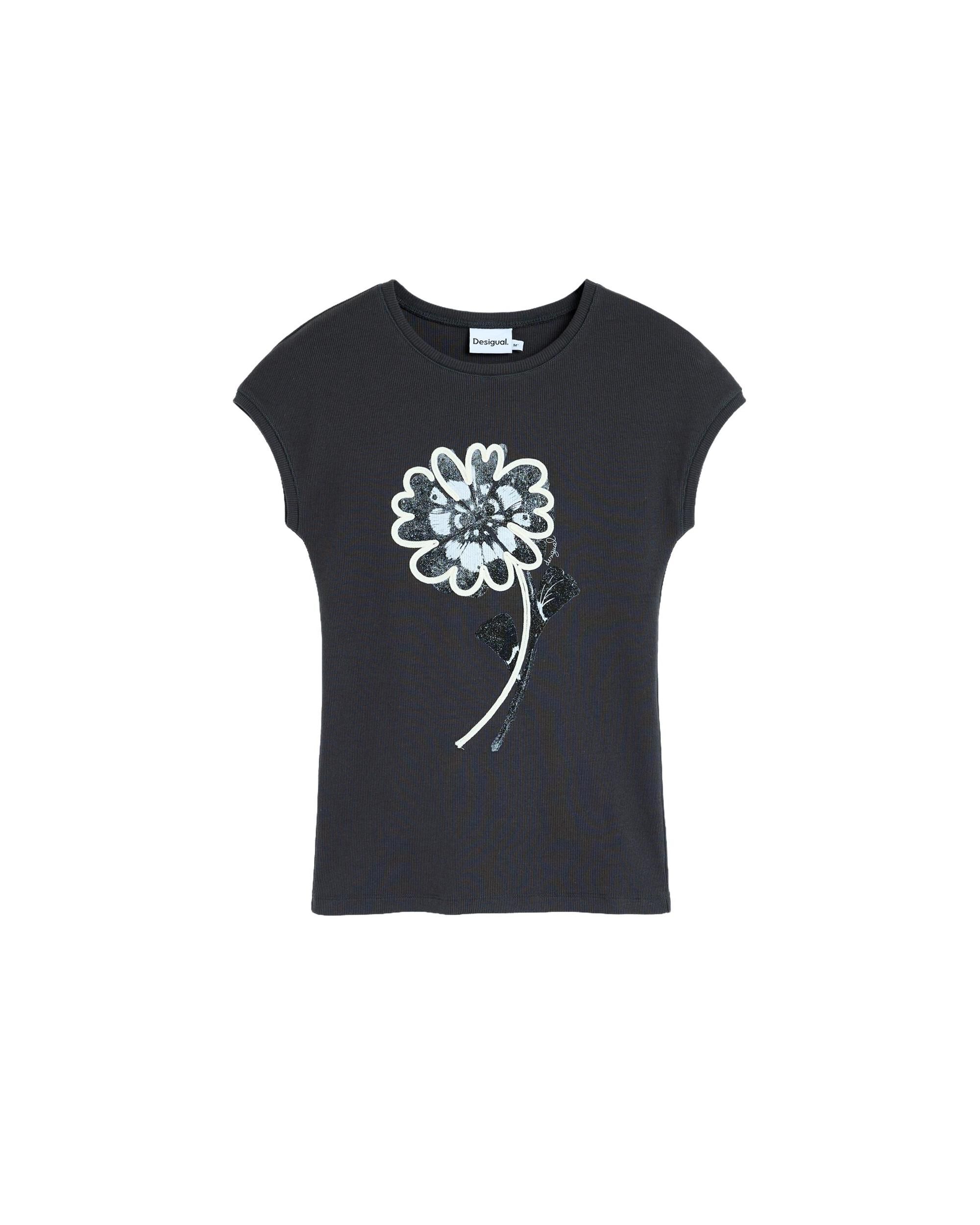 Camiseta de mujer estampada floral - Desigual - Negro Negro-5