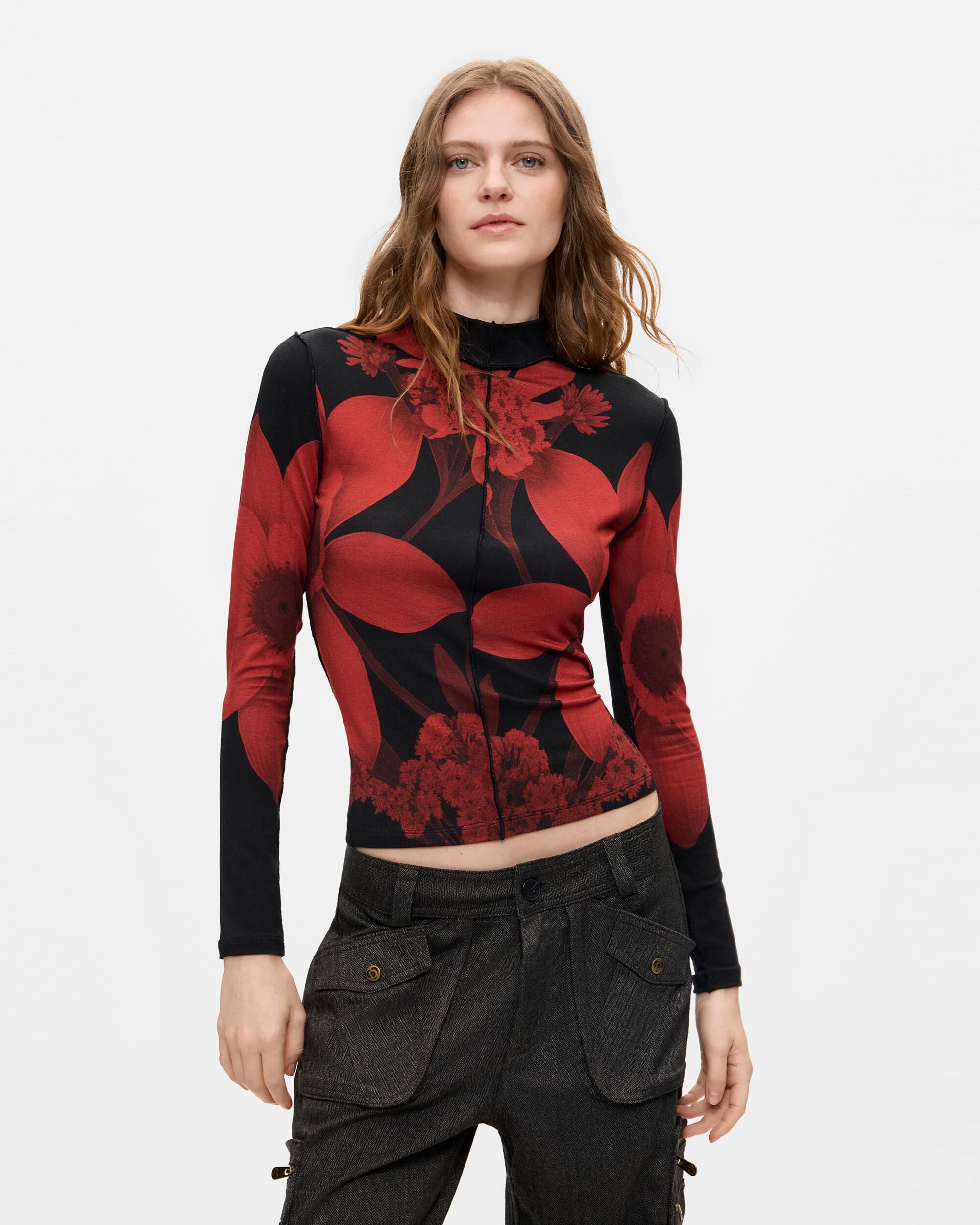 Camiseta de mujer punto estampada - Desigual - Negro Negro-1