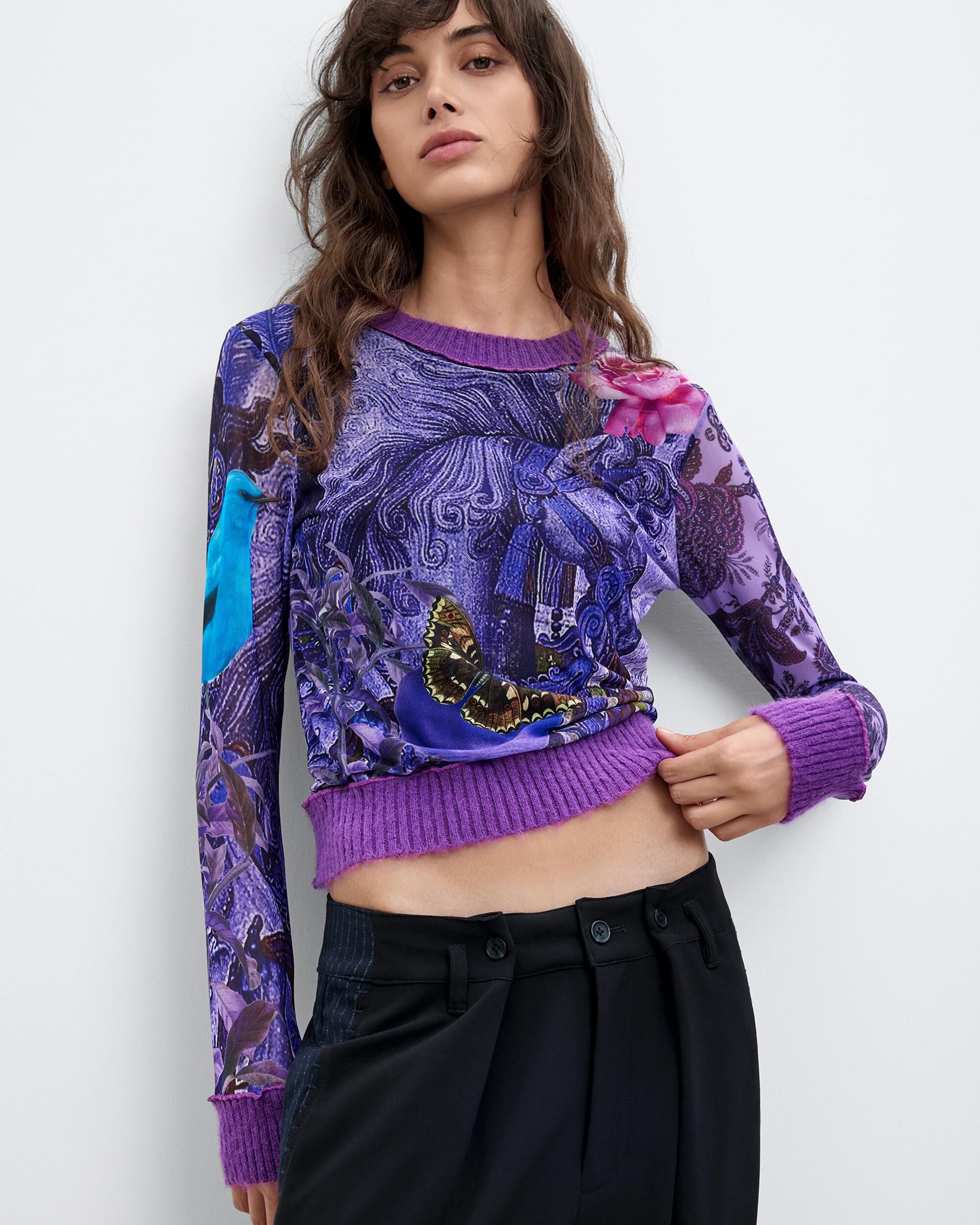Camiseta de mujer estampada m c lacroix - Desigual - Morado Morado-1
