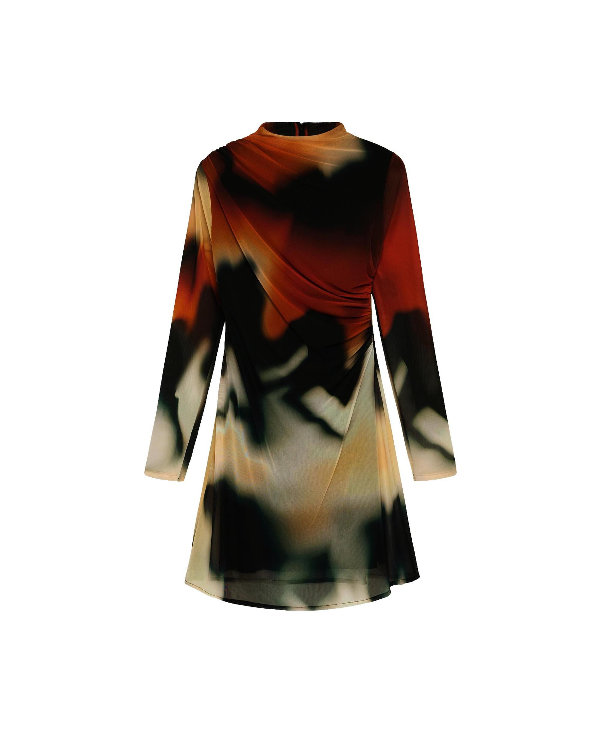Vestido estampado manga larga - Desigual - Negro Negro-4