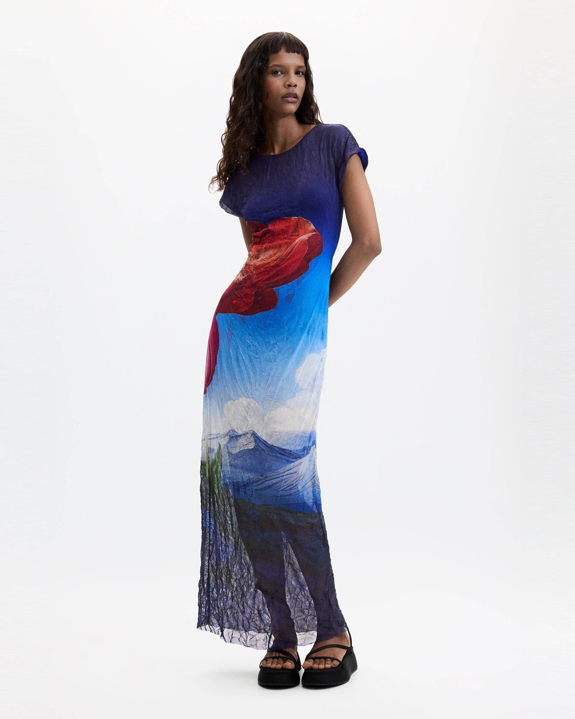 Desigual - Vestido manga corta estampado.