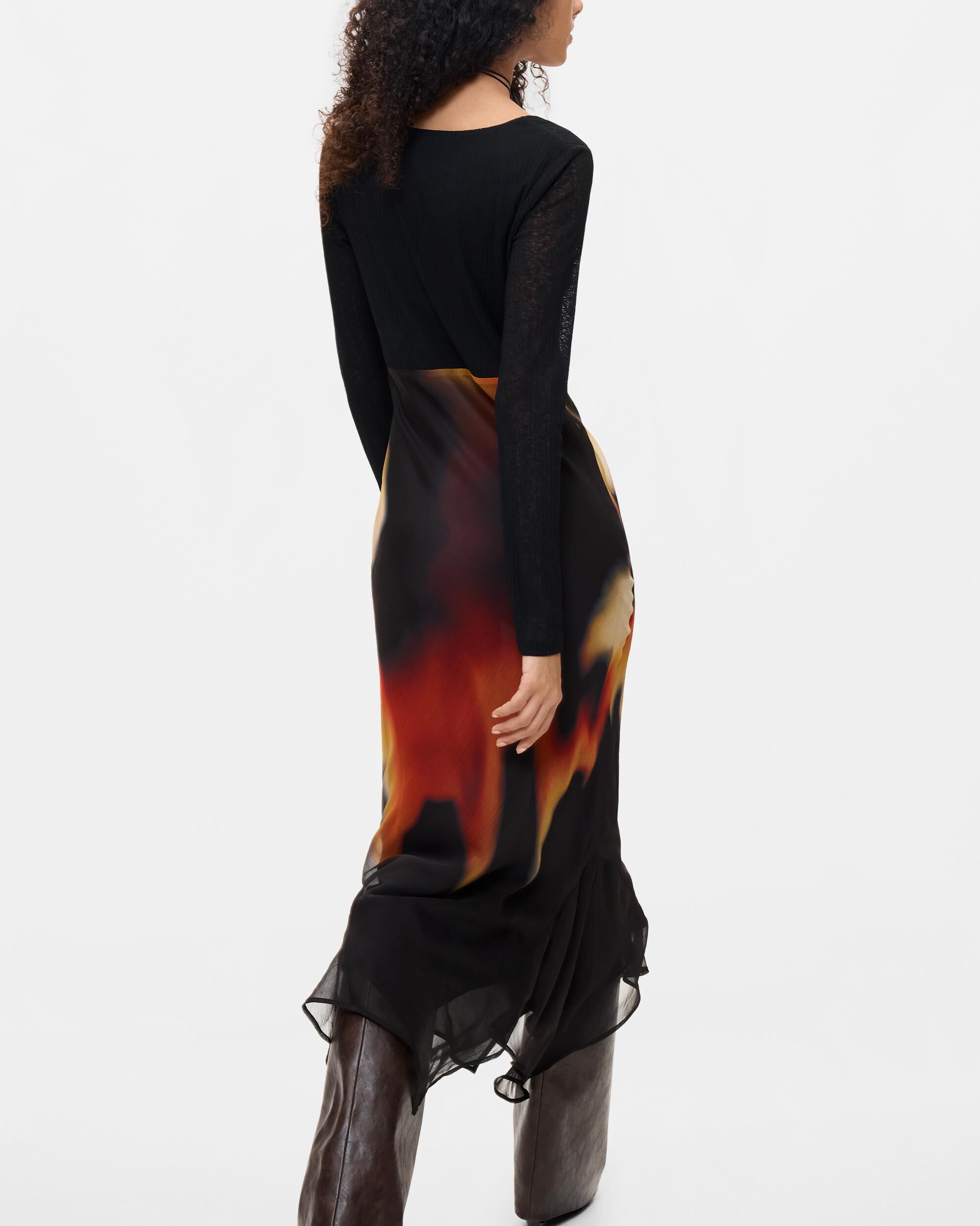 Vestido manga larga midi - Desigual - Negro Negro-3