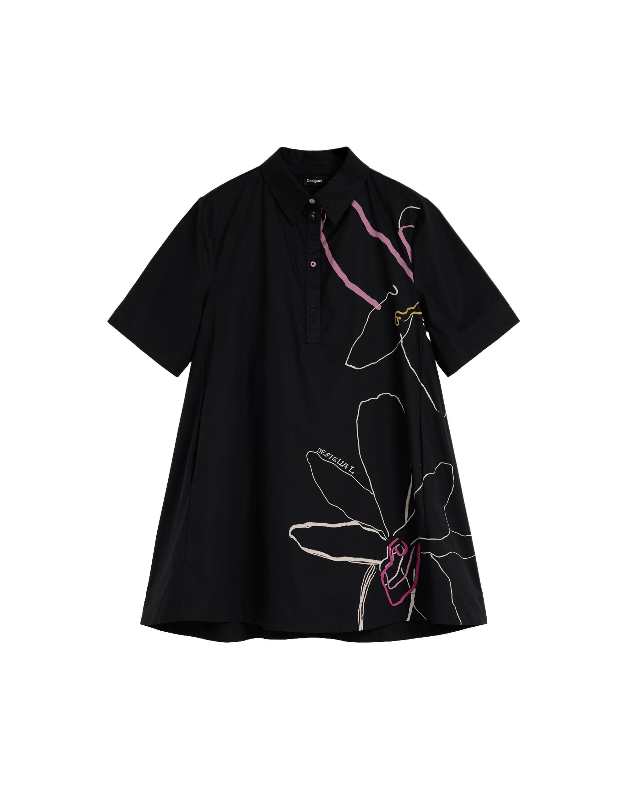 Vestido corto flores - Desigual - Negro Negro-4