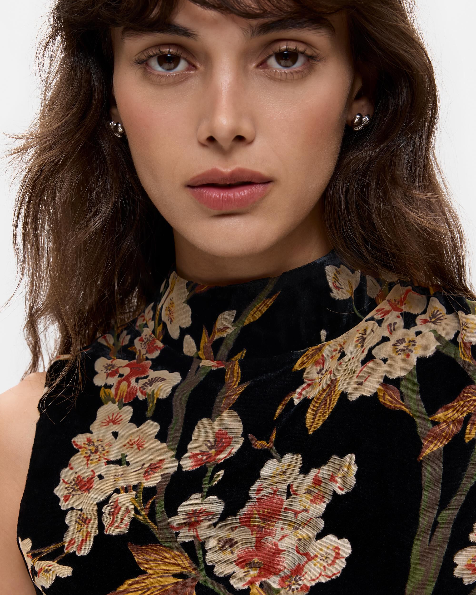 Vestido estampado sin mangas corto - Desigual - Negro Negro-4