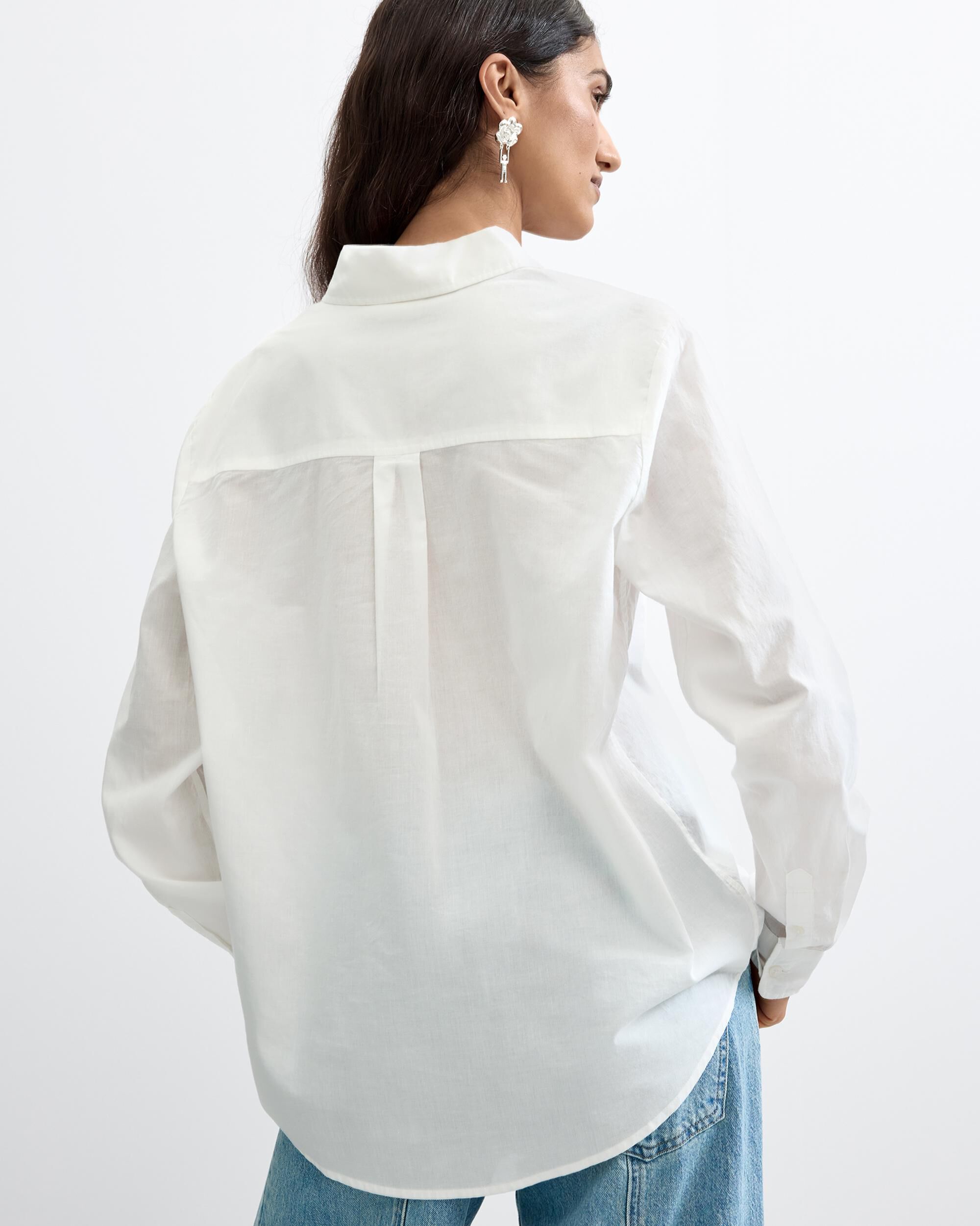 Camisa de mujer bolsillo estampado 100% algodón - Desigual - Blanco Blanco-3