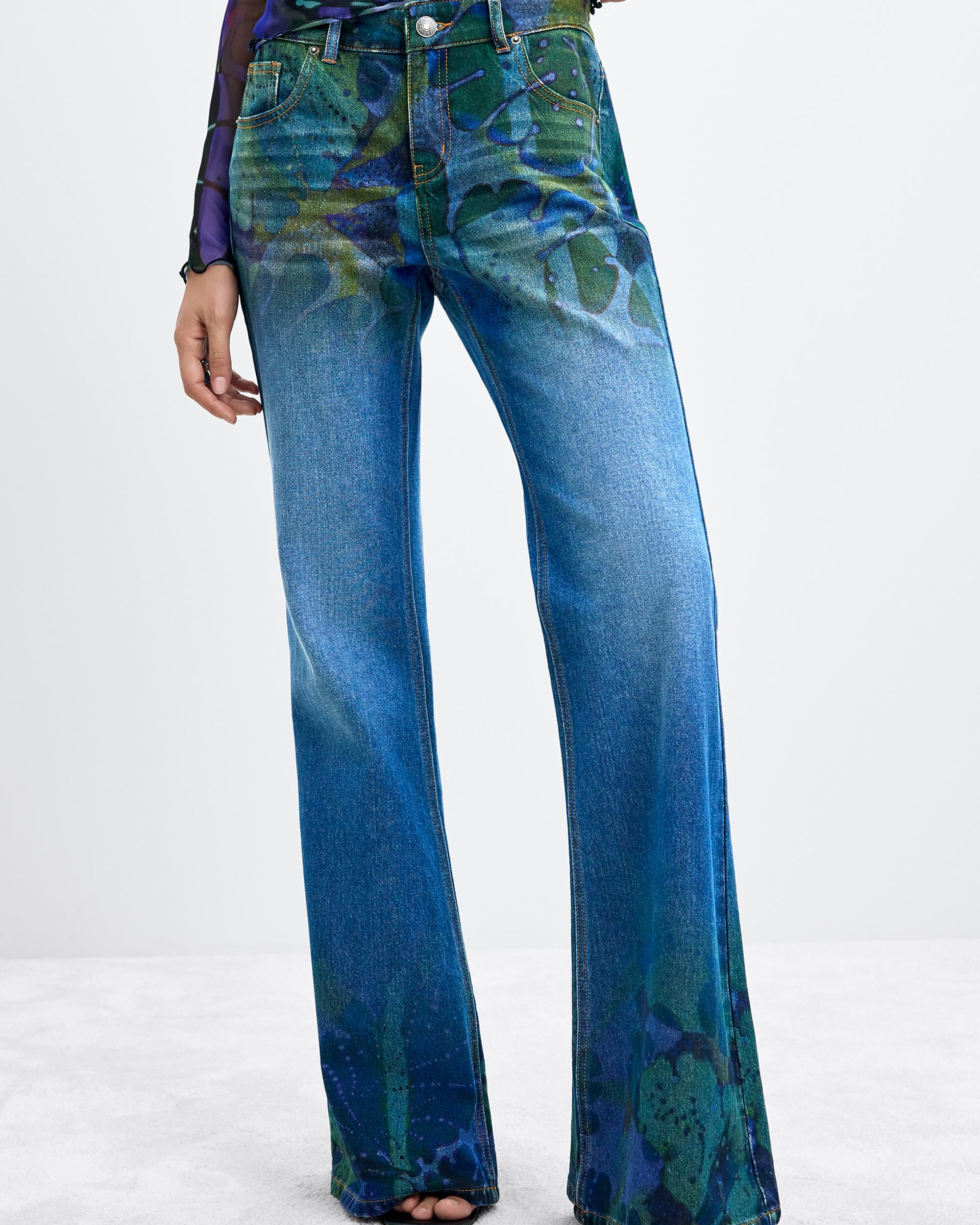 Pantalón de mujer vaquero estampado m c lacroix - Desigual - Azul Azul-2