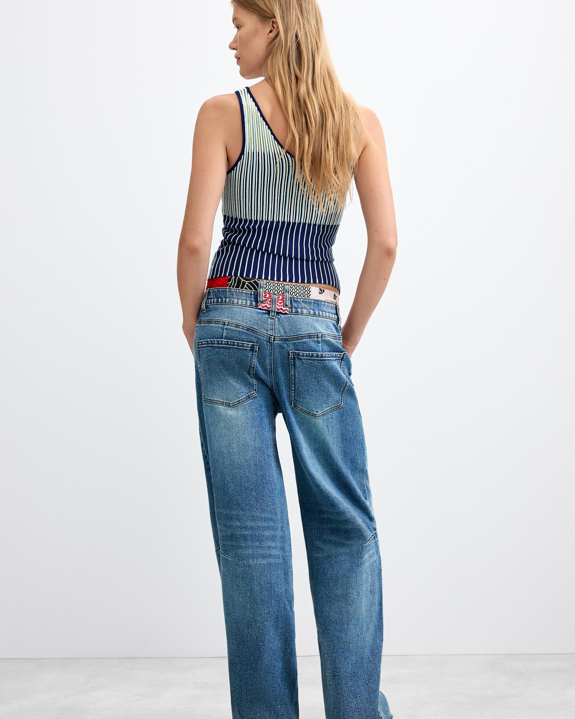 Pantalón de mujer vaquero 100% algodón - Desigual - Azul Azul-3