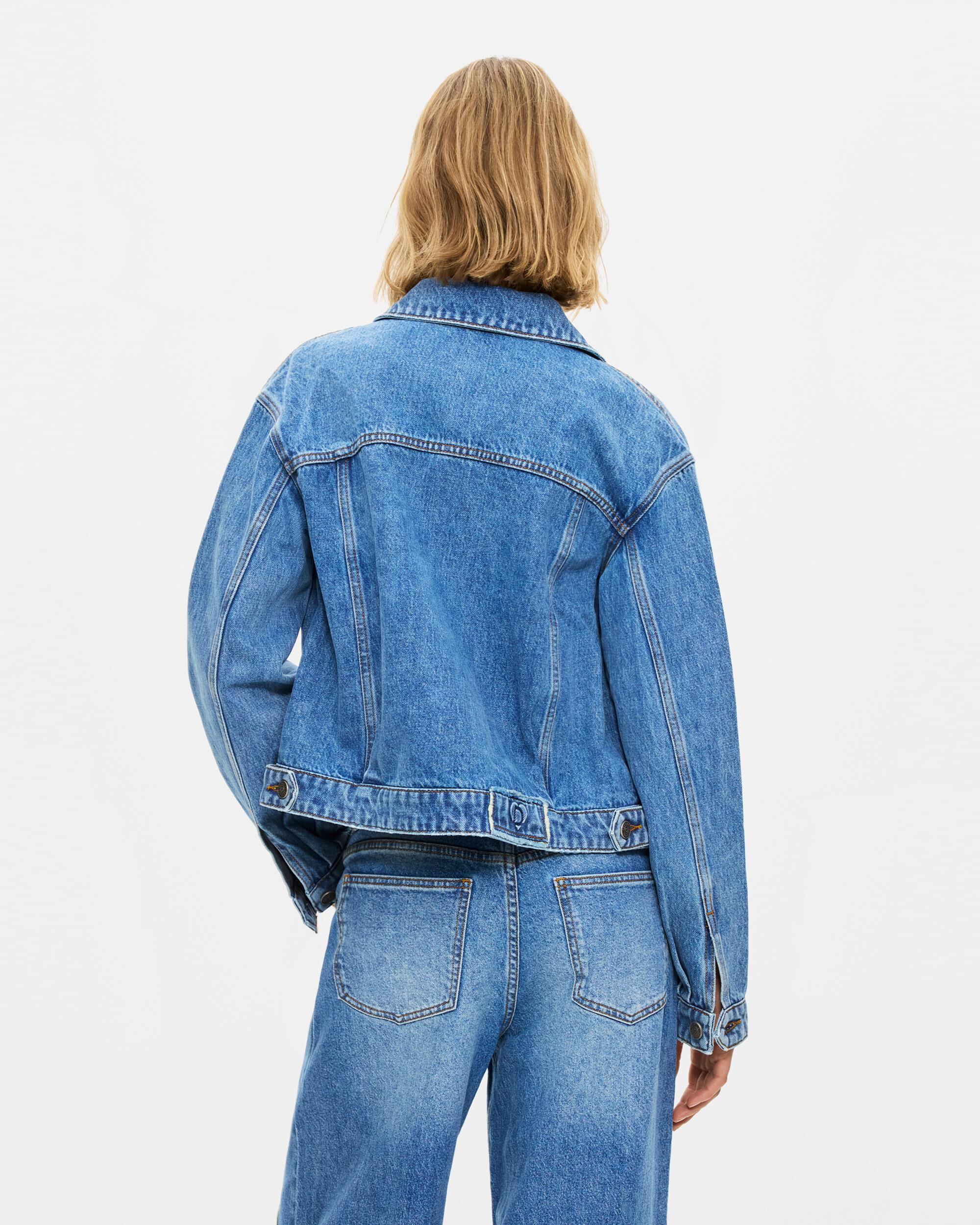 Cazadora de mujer denim bordada 100% algodón - Desigual - Azul Azul-3