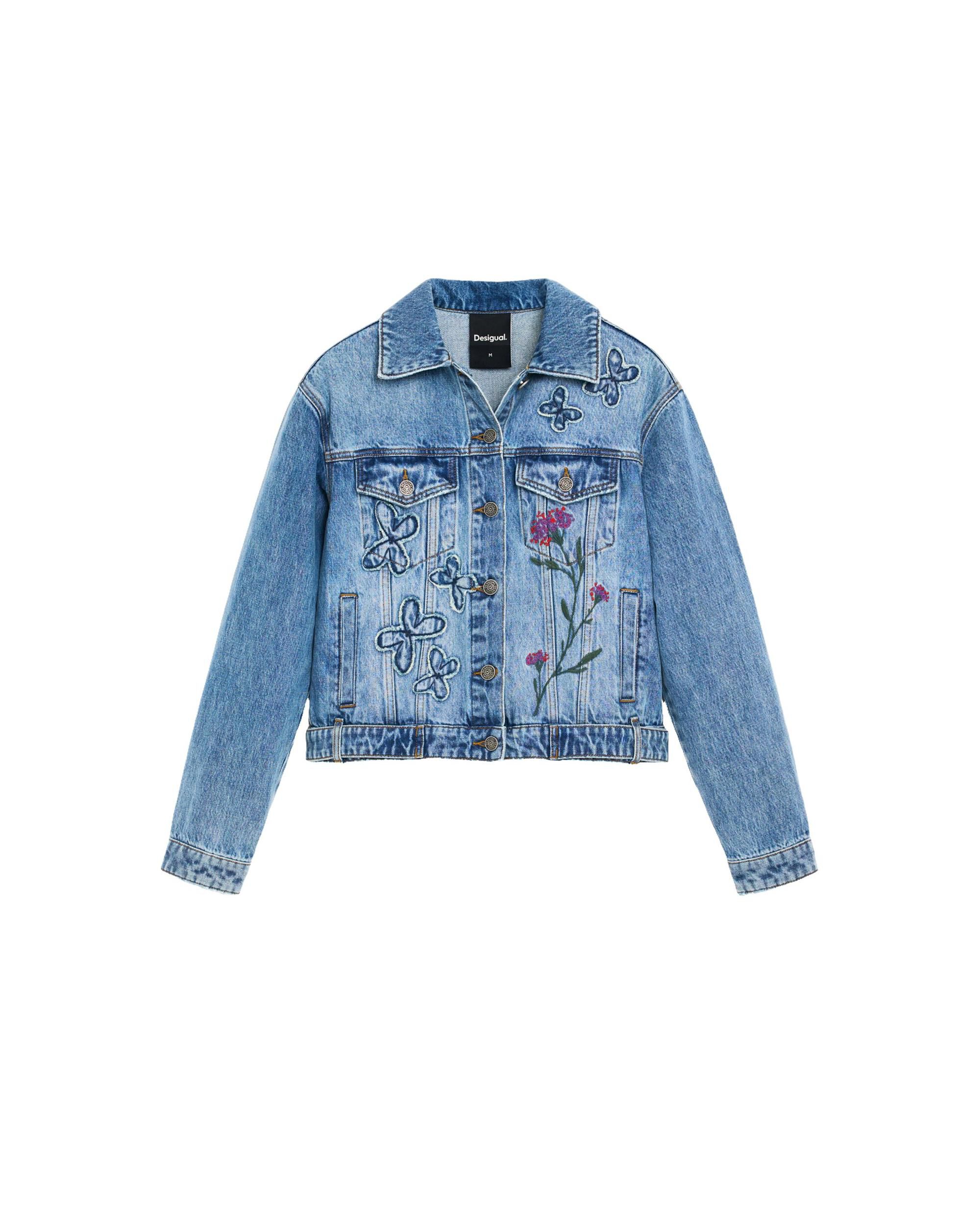Cazadora de mujer denim bordada 100% algodón - Desigual - Azul Azul-4