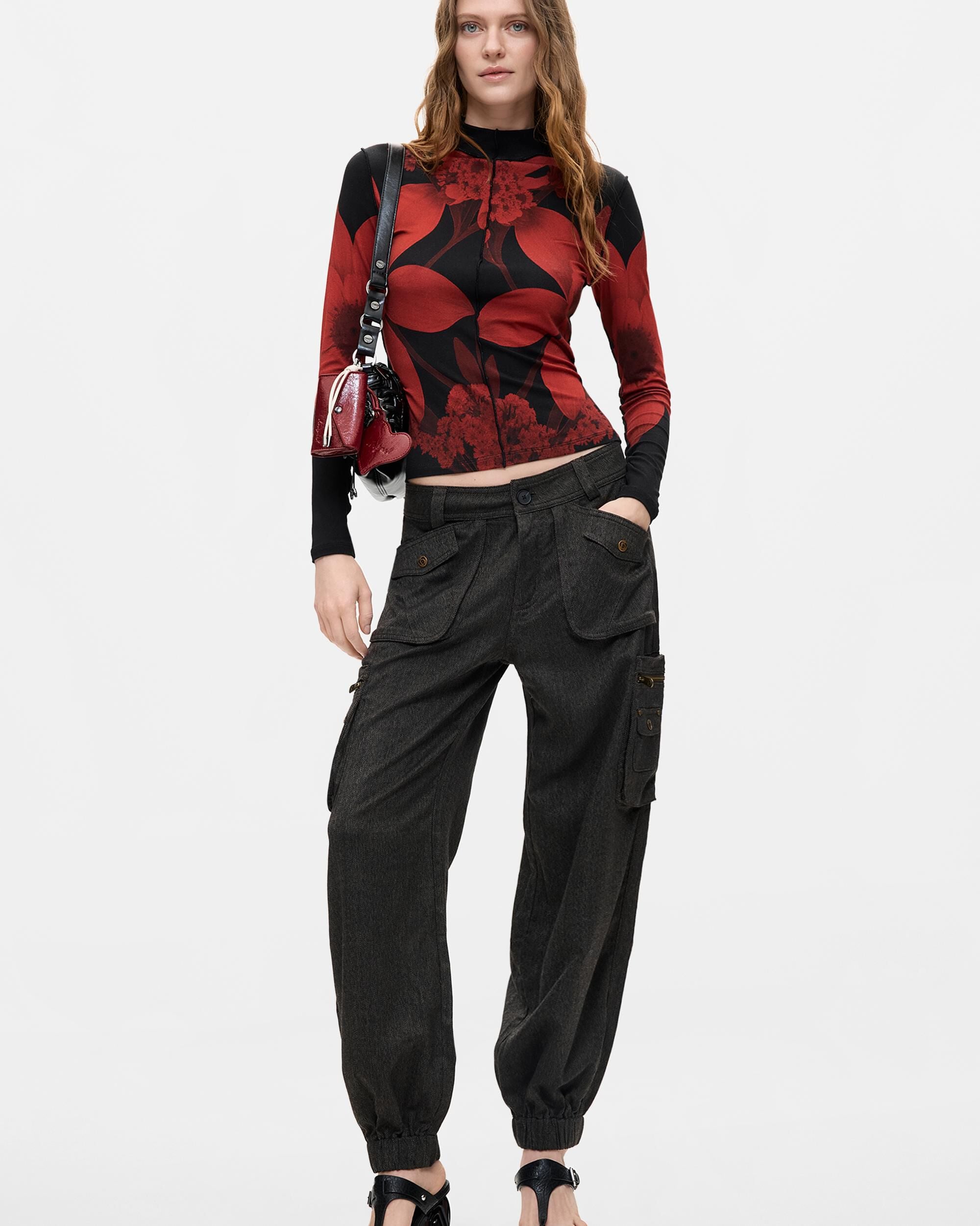 Pantalón de mujer cargo jogger - Desigual - Gris Gris-1