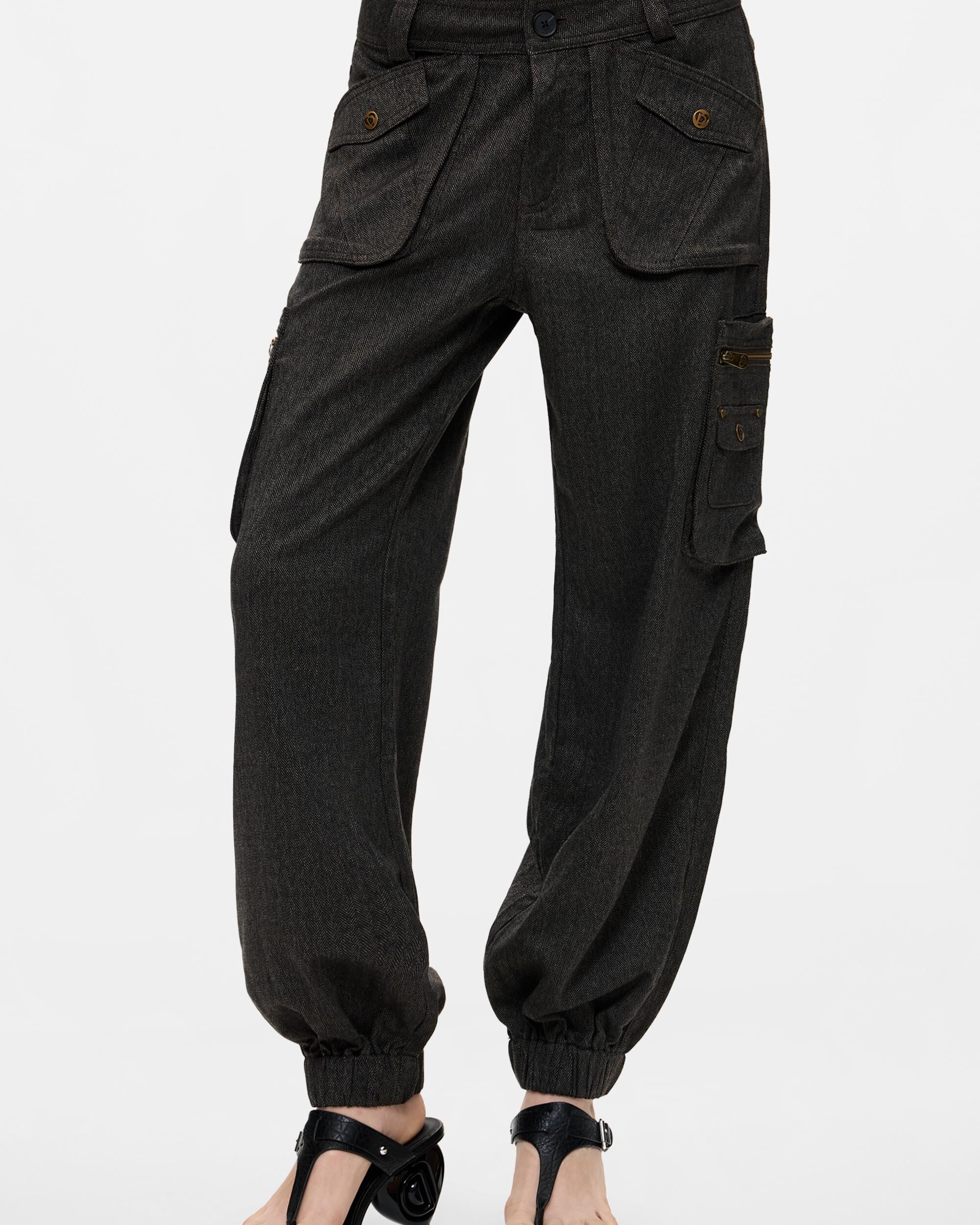 Pantalón de mujer cargo jogger - Desigual - Gris Gris-2