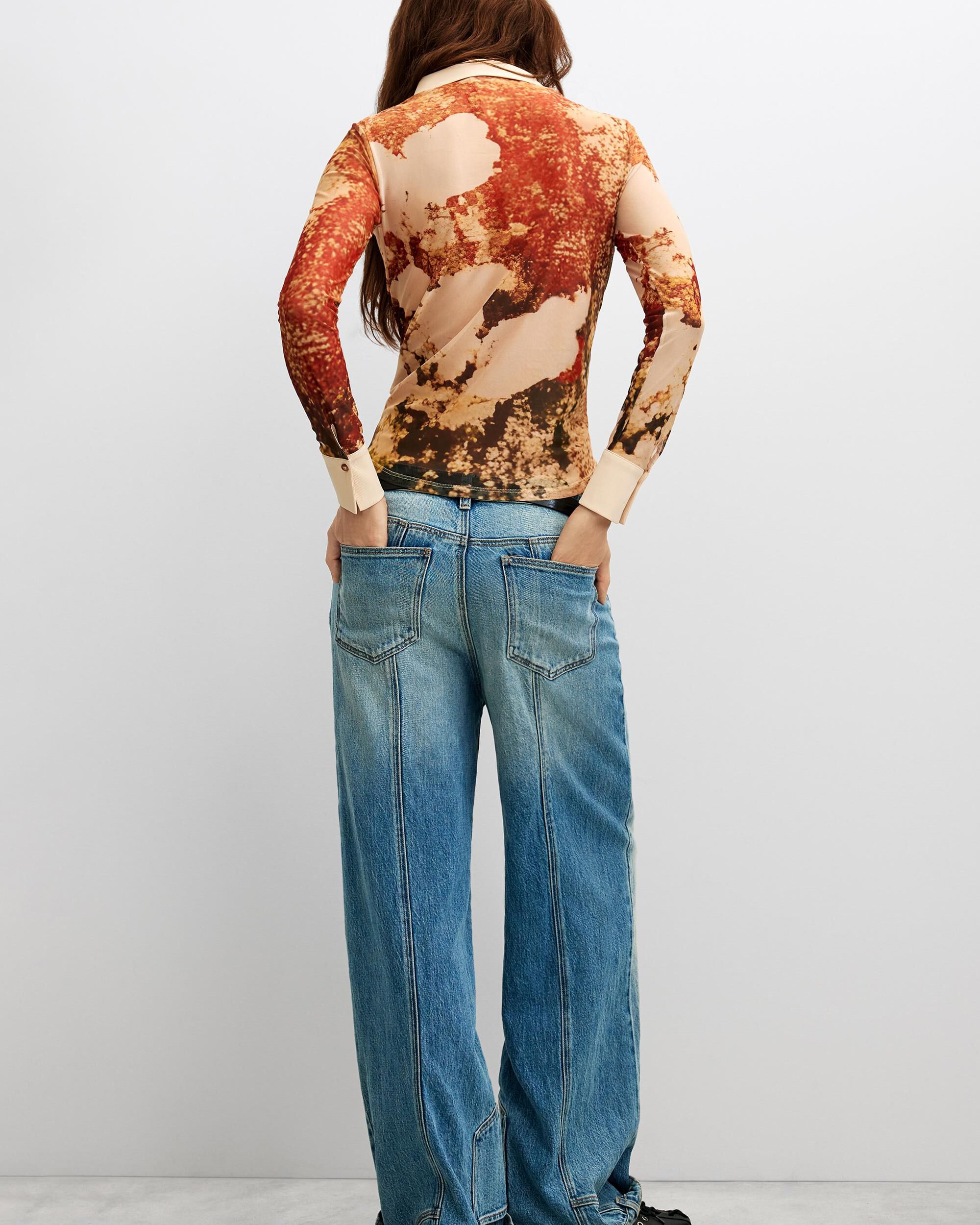 Camisa estampada larga - Desigual - Marrón Marrón-3