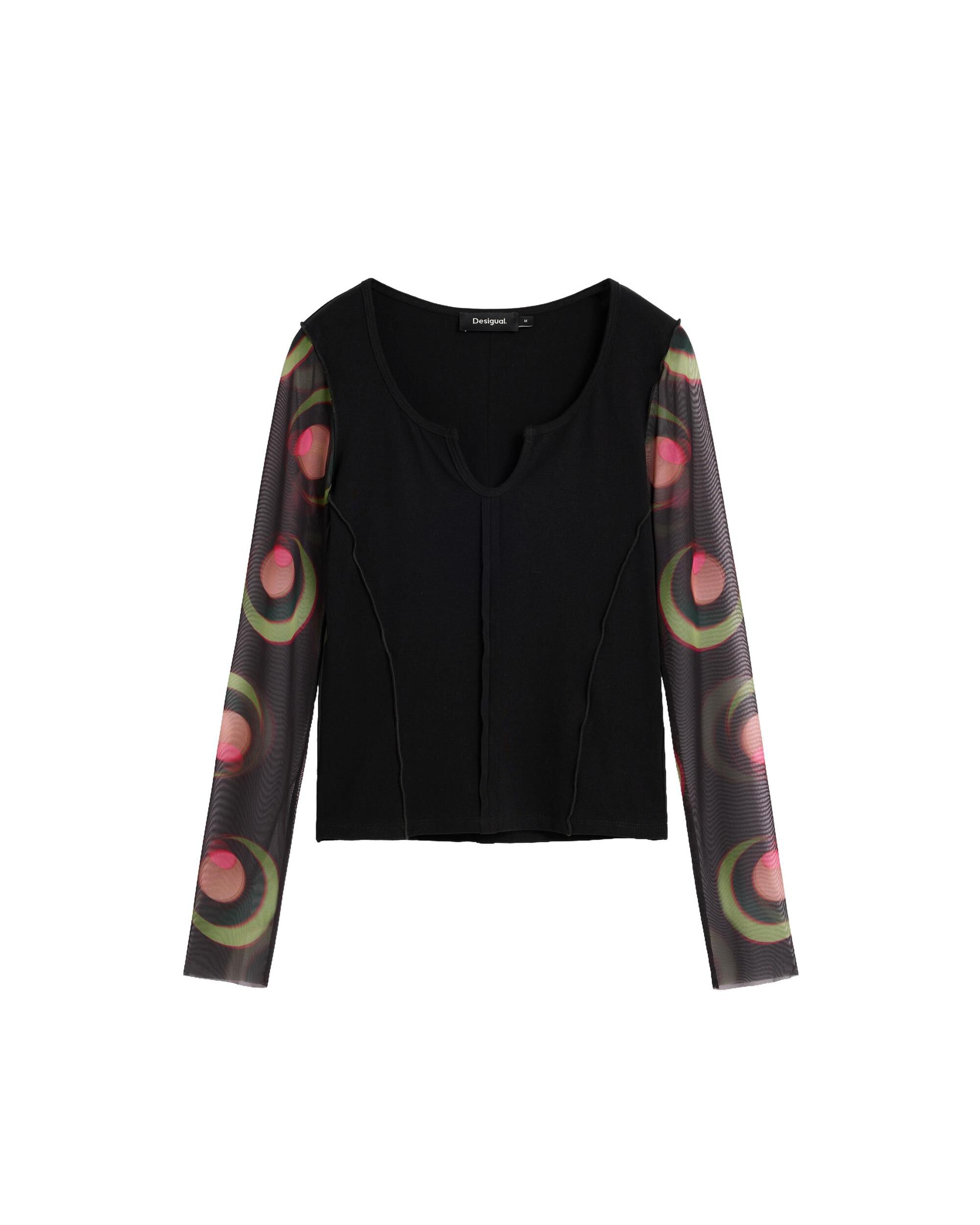 Camiseta de mujer manga larga estampada - Desigual - Negro Negro-4