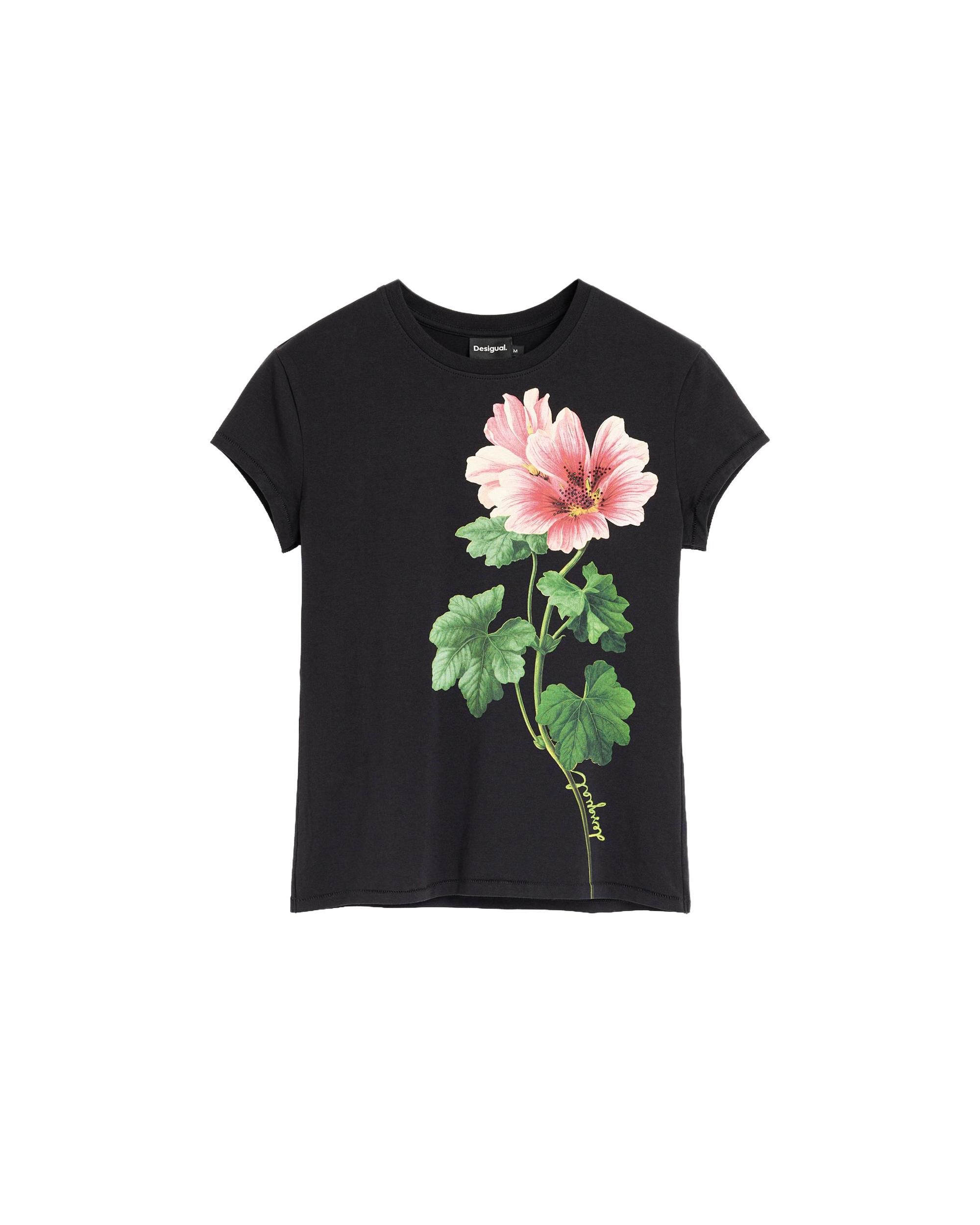 Camiseta de mujer estampada flores - Desigual - Negro Negro-4