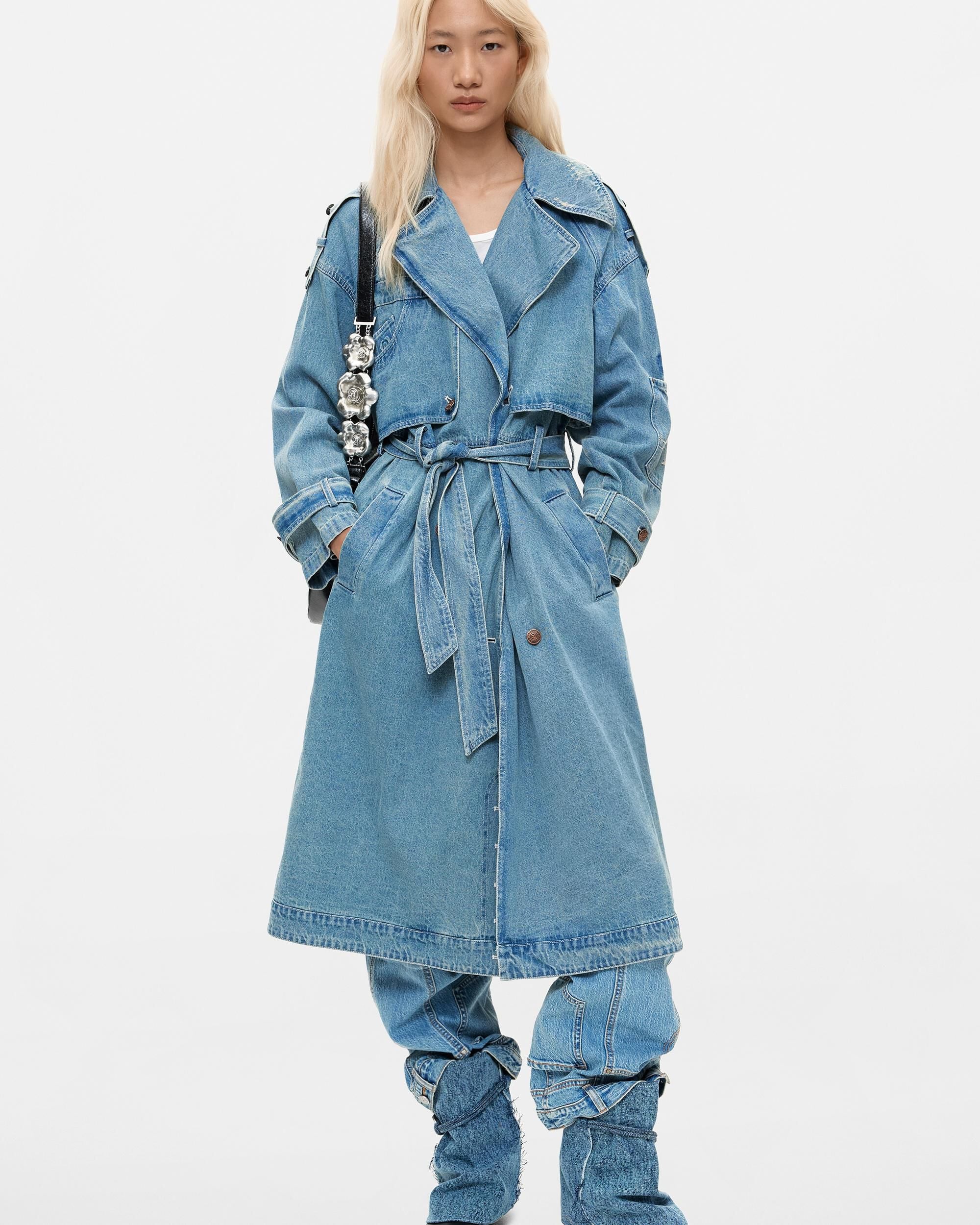 Gabardina de mujer vaquero largo 100% algodón - Desigual - Azul Azul-1