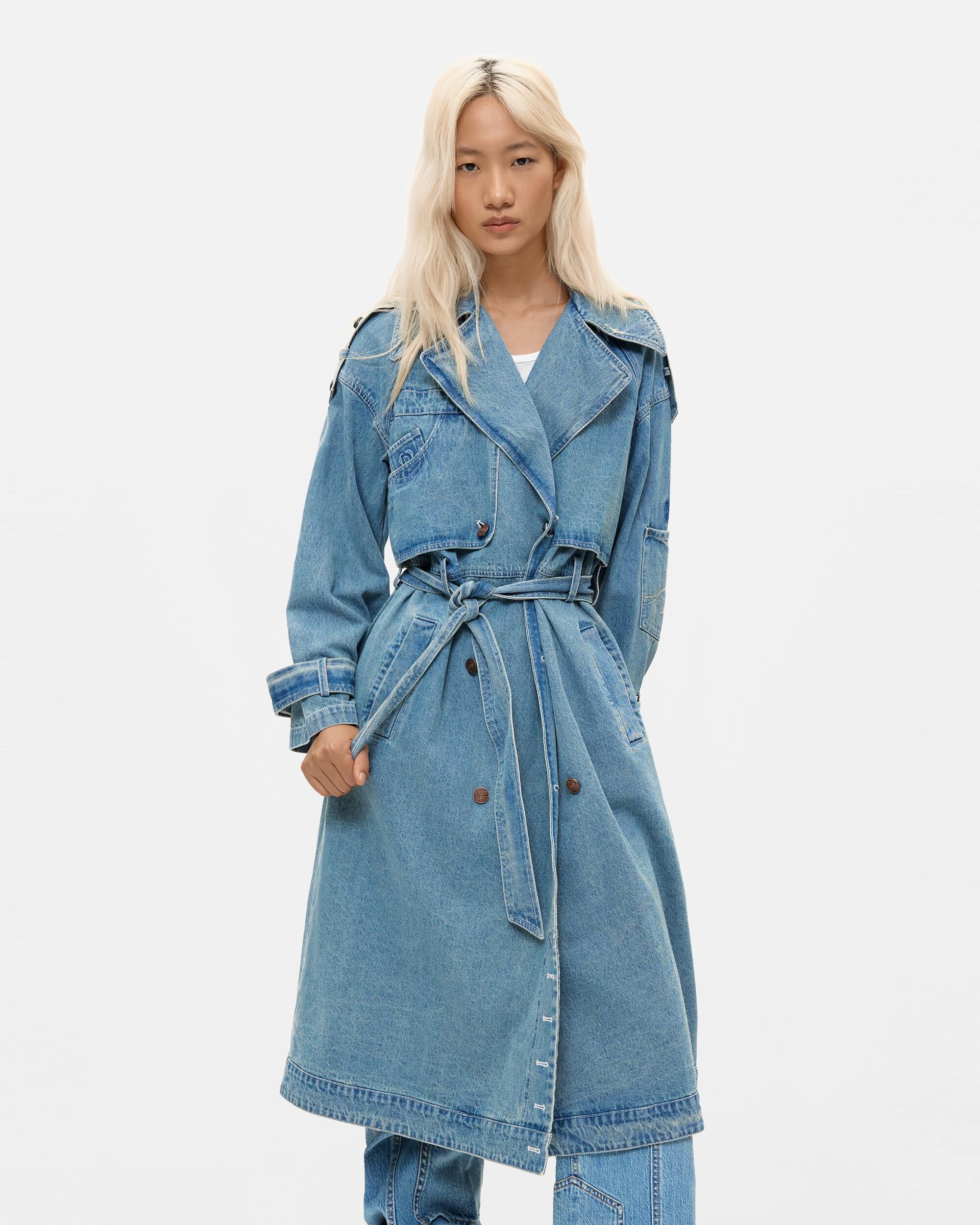 Gabardina de mujer vaquero largo 100% algodón - Desigual - Azul Azul-2