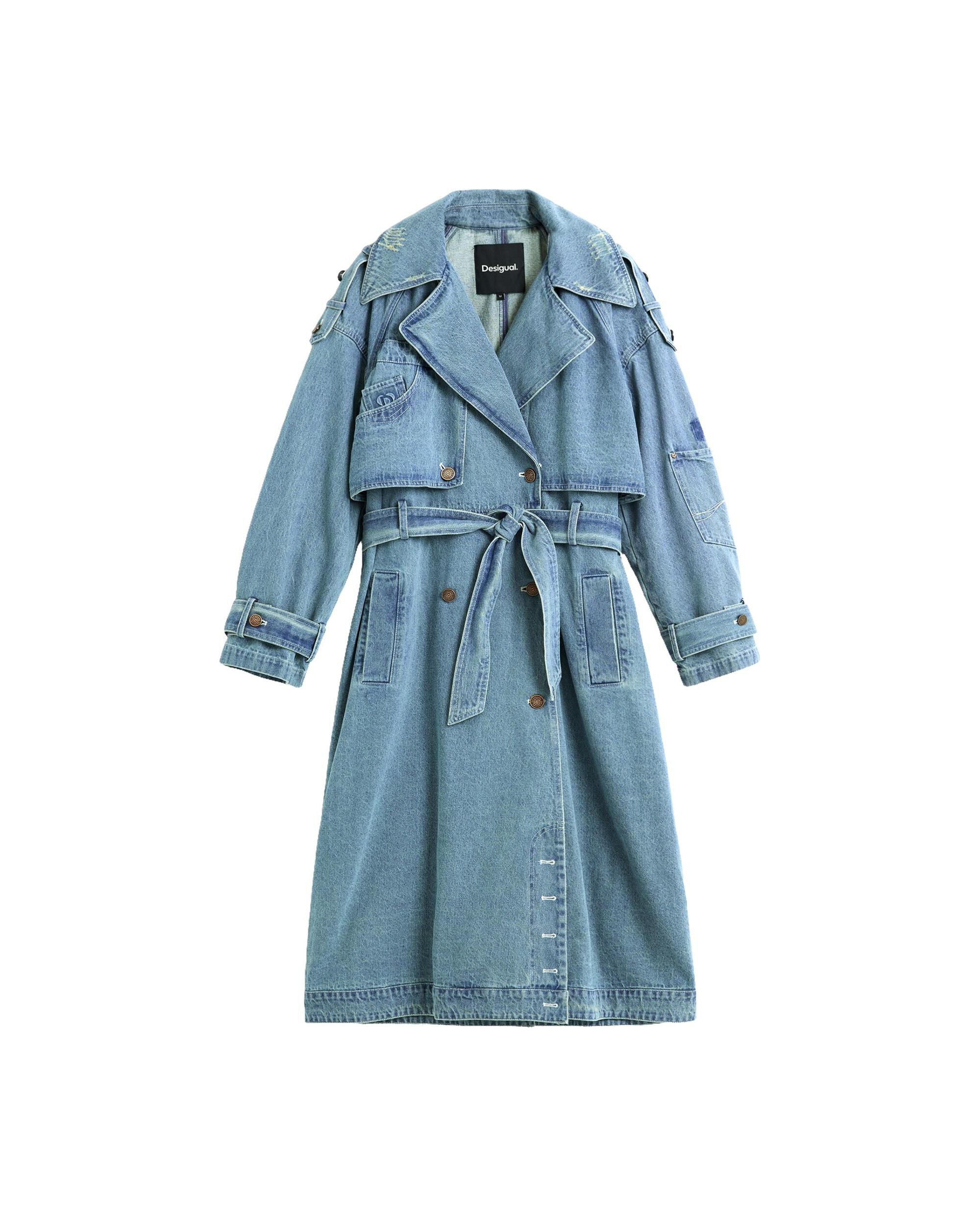 Gabardina de mujer vaquero largo 100% algodón - Desigual - Azul Azul-4