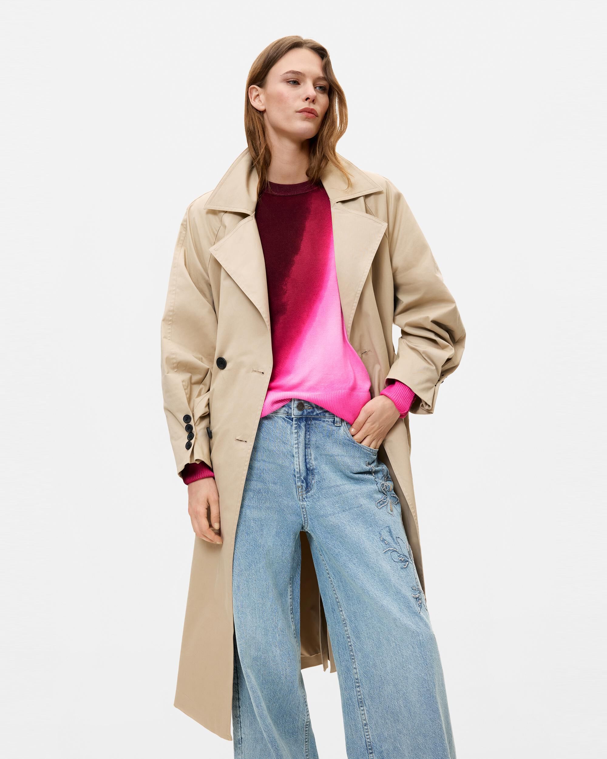Abrigo de mujer trench removible - Desigual - Marrón Marrón-2