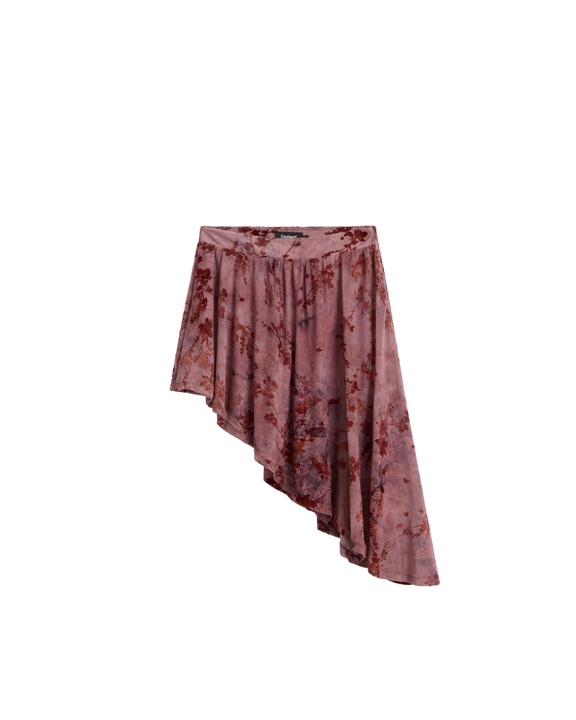 Falda asimétrica flocada - Desigual - Morado Morado-4