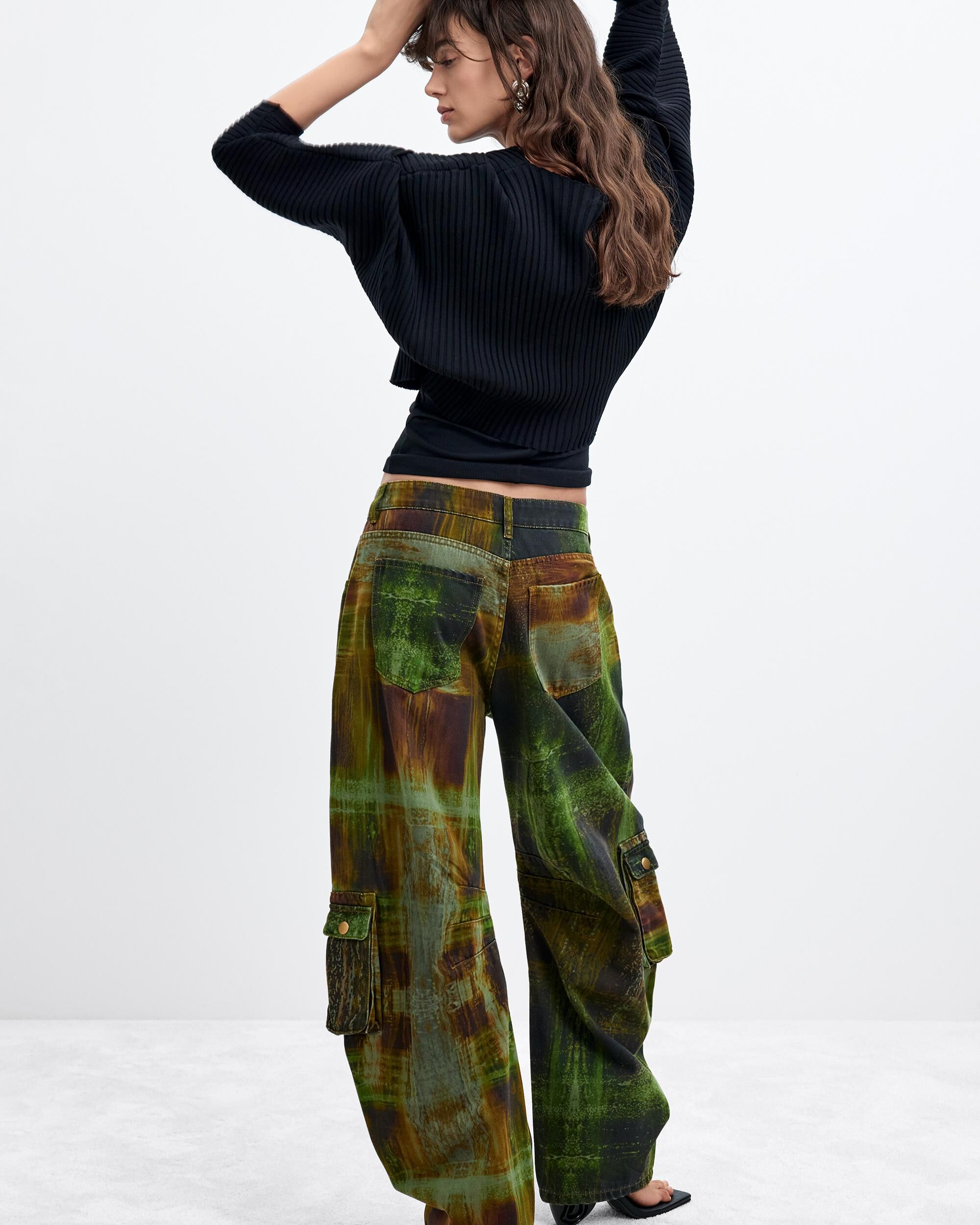 Pantalón de mujer cargo 100% algodón m c lacroix - Desigual - Verde Verde-3