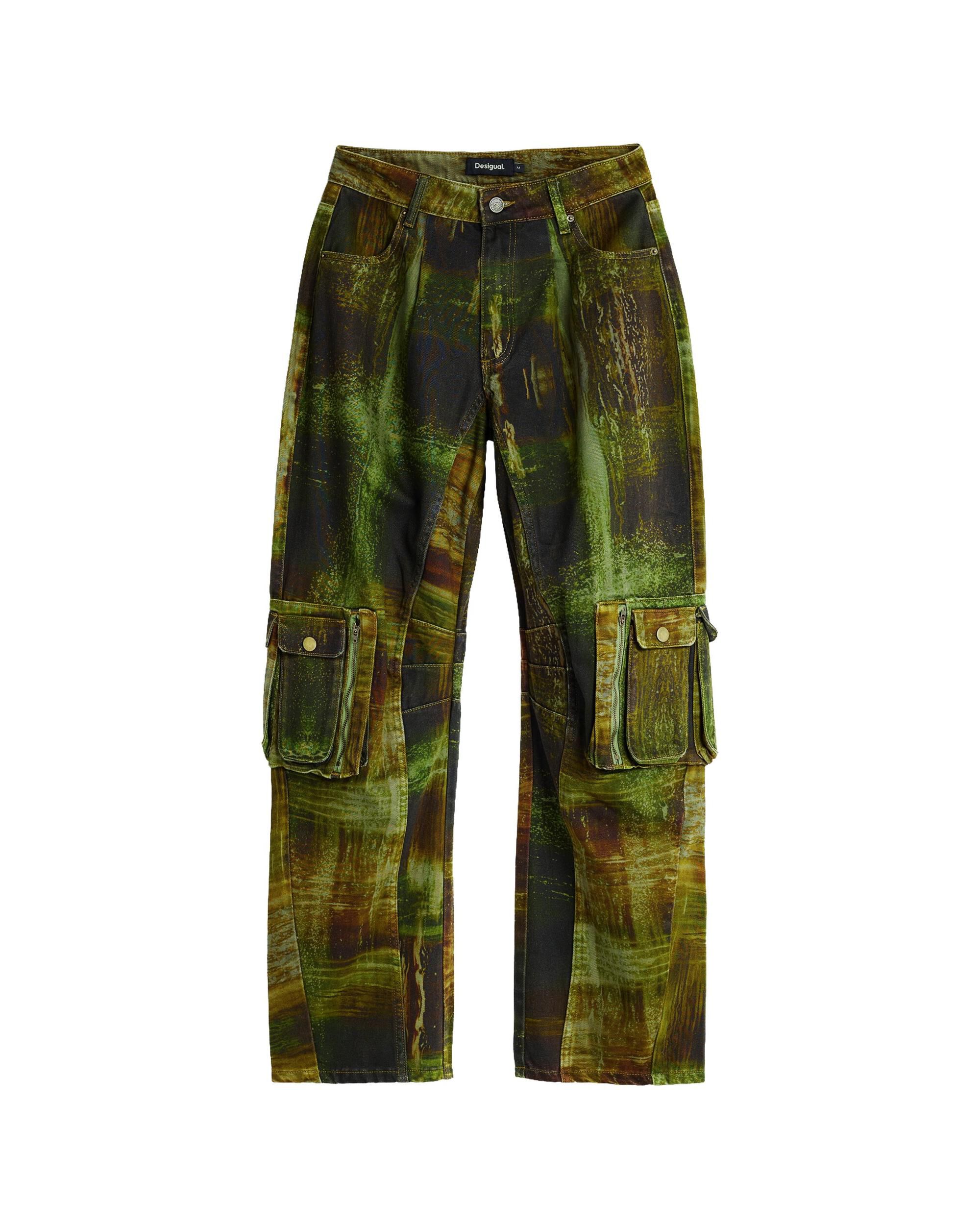 Pantalón de mujer cargo 100% algodón m c lacroix - Desigual - Verde Verde-4